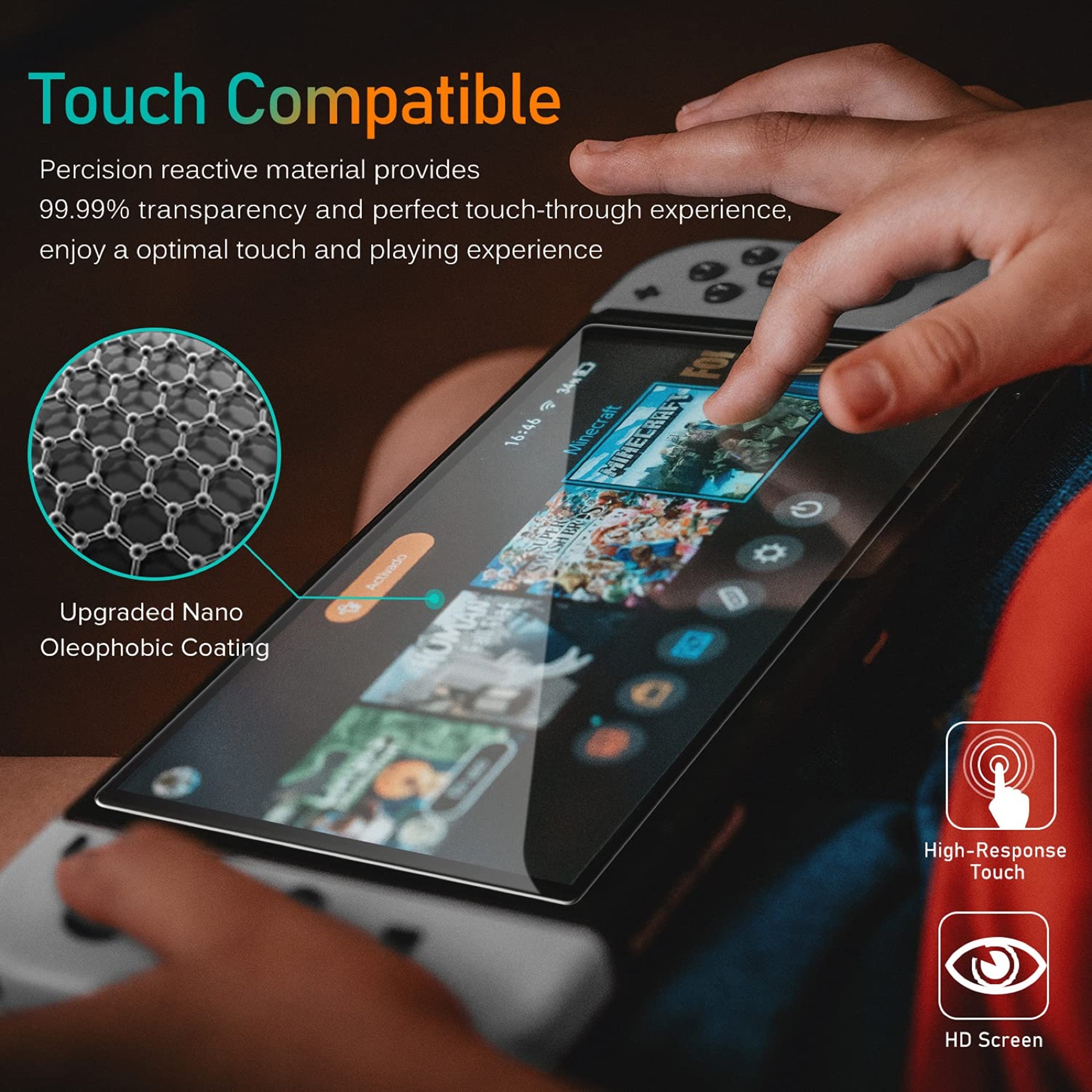 9H Tempered Glass Screen Protector For Switch OLED Switch Lite 5