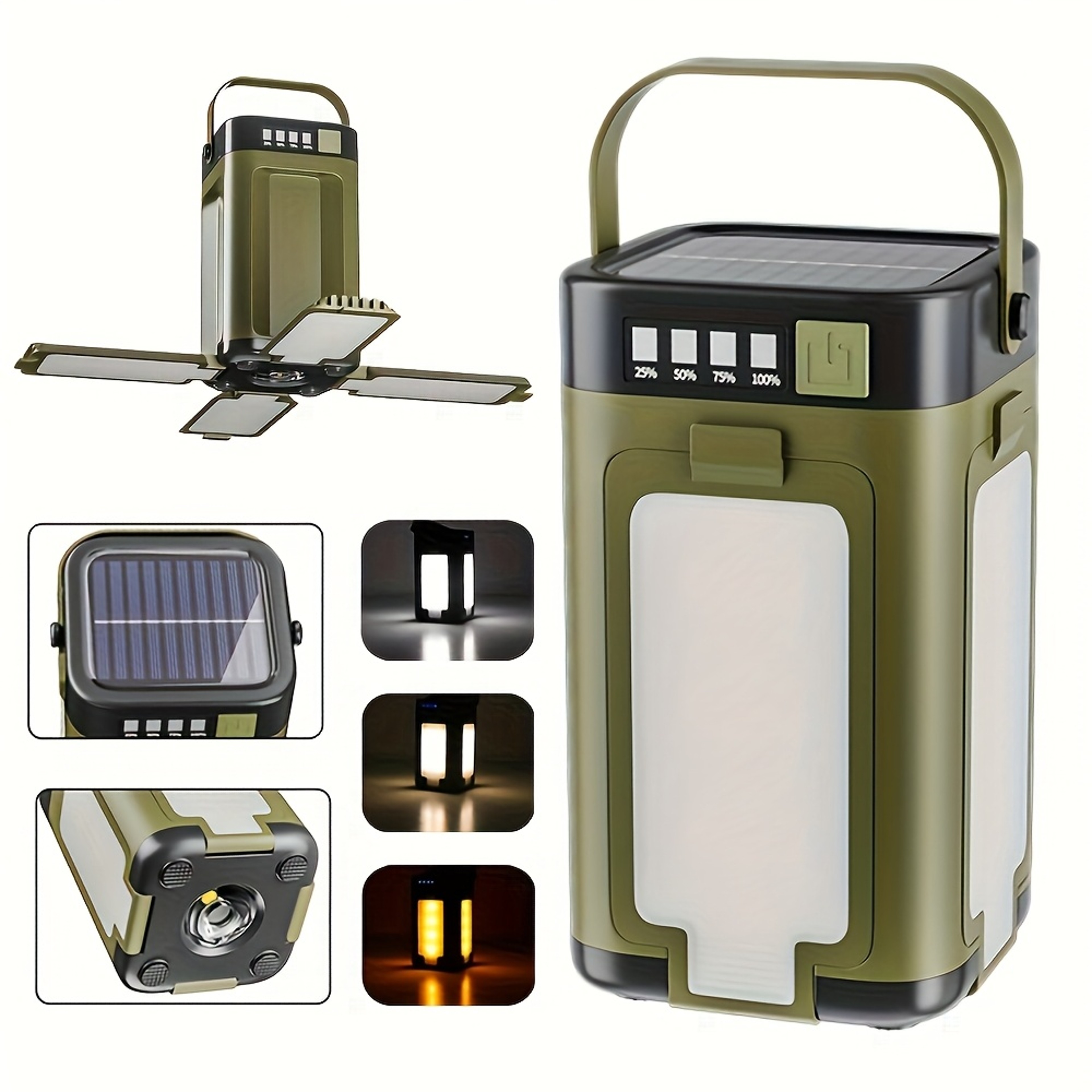15W Rechargeable Solar Camping Lantern With Magnetic Base And Foldable Design 0
