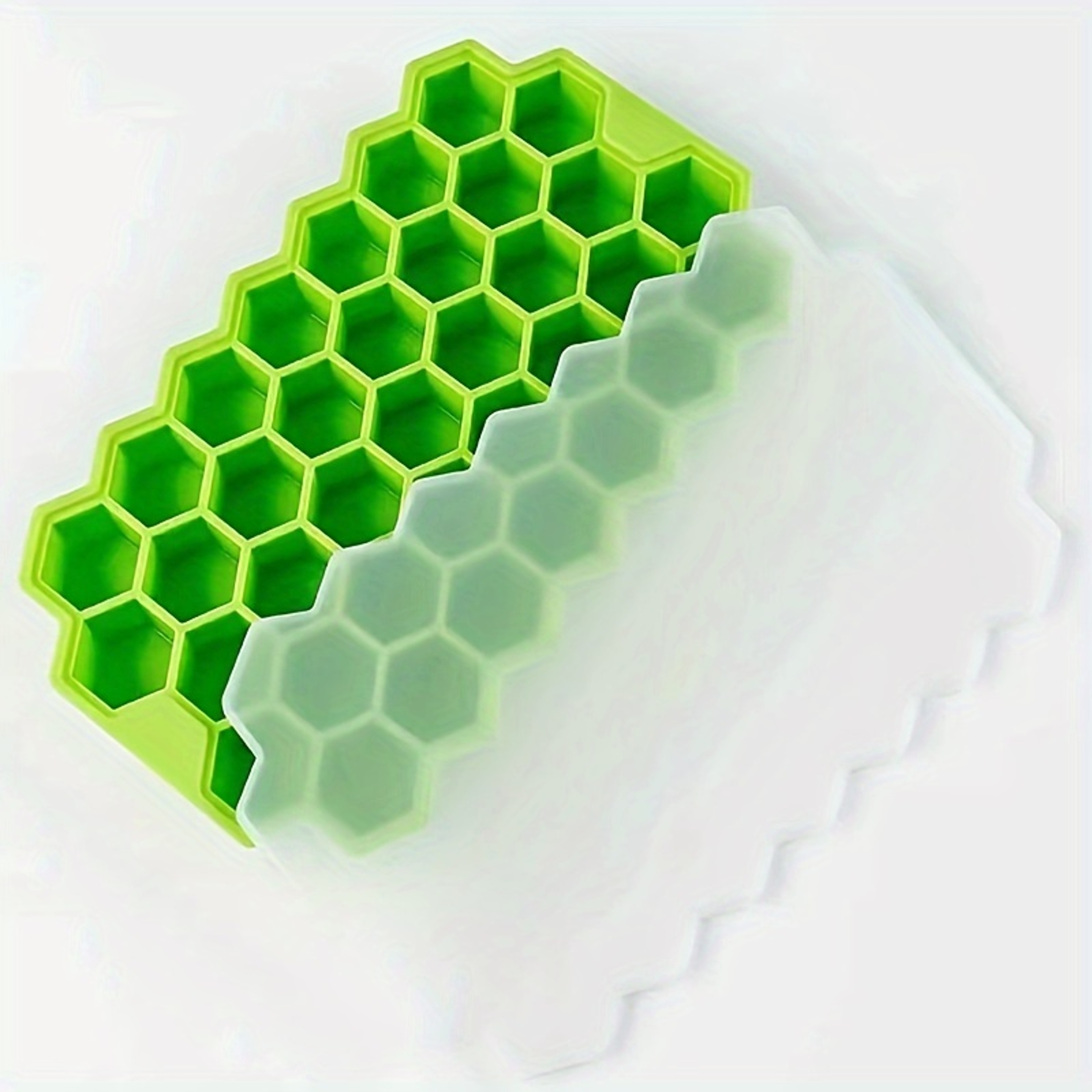 Large Capacity Silicone Ice Cube Tray With Honeycomb Mold And Lid 0