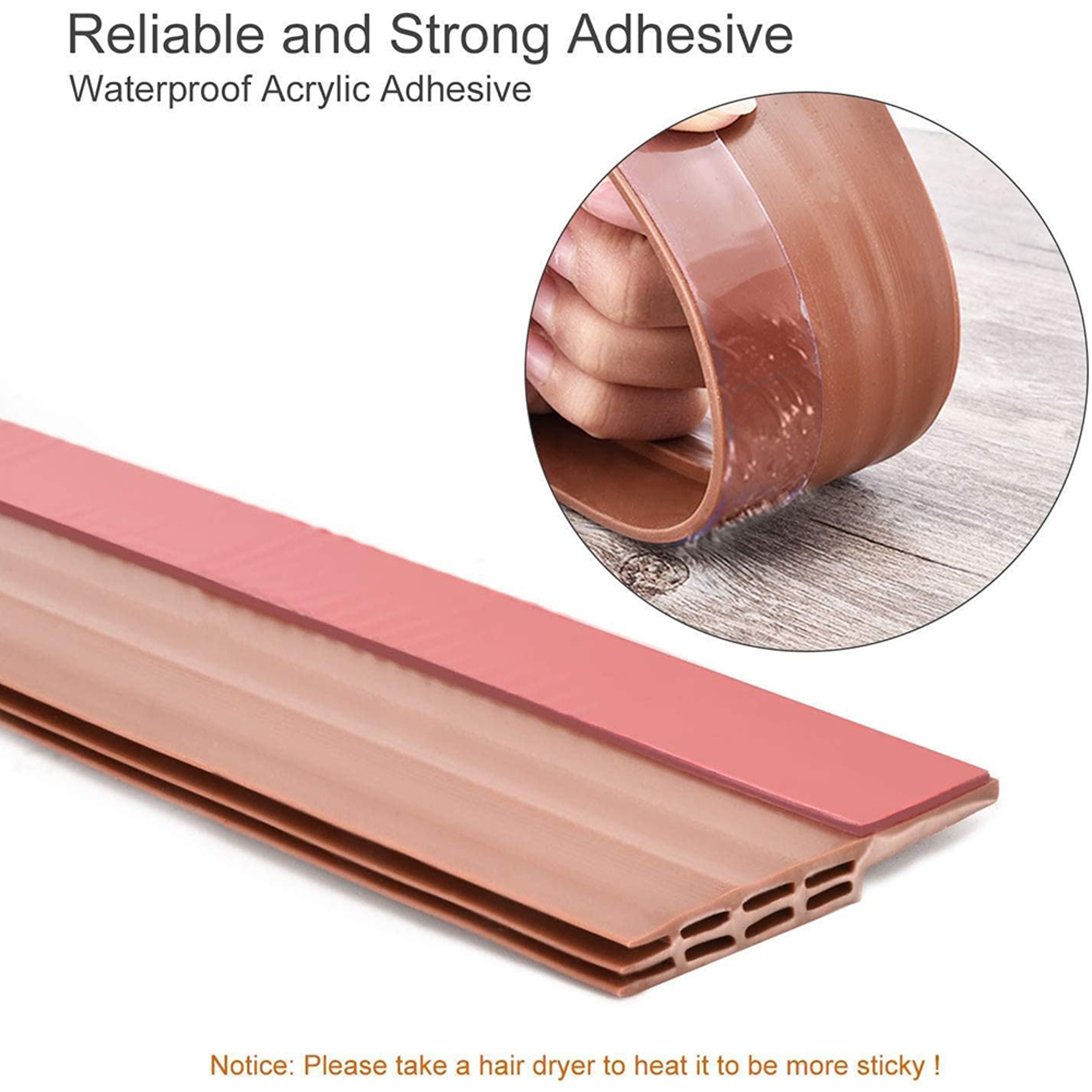 SelfAdhesive TPE Door Weather Strip 33 Ft Draft Stopper Seal For Doors And Windows 4