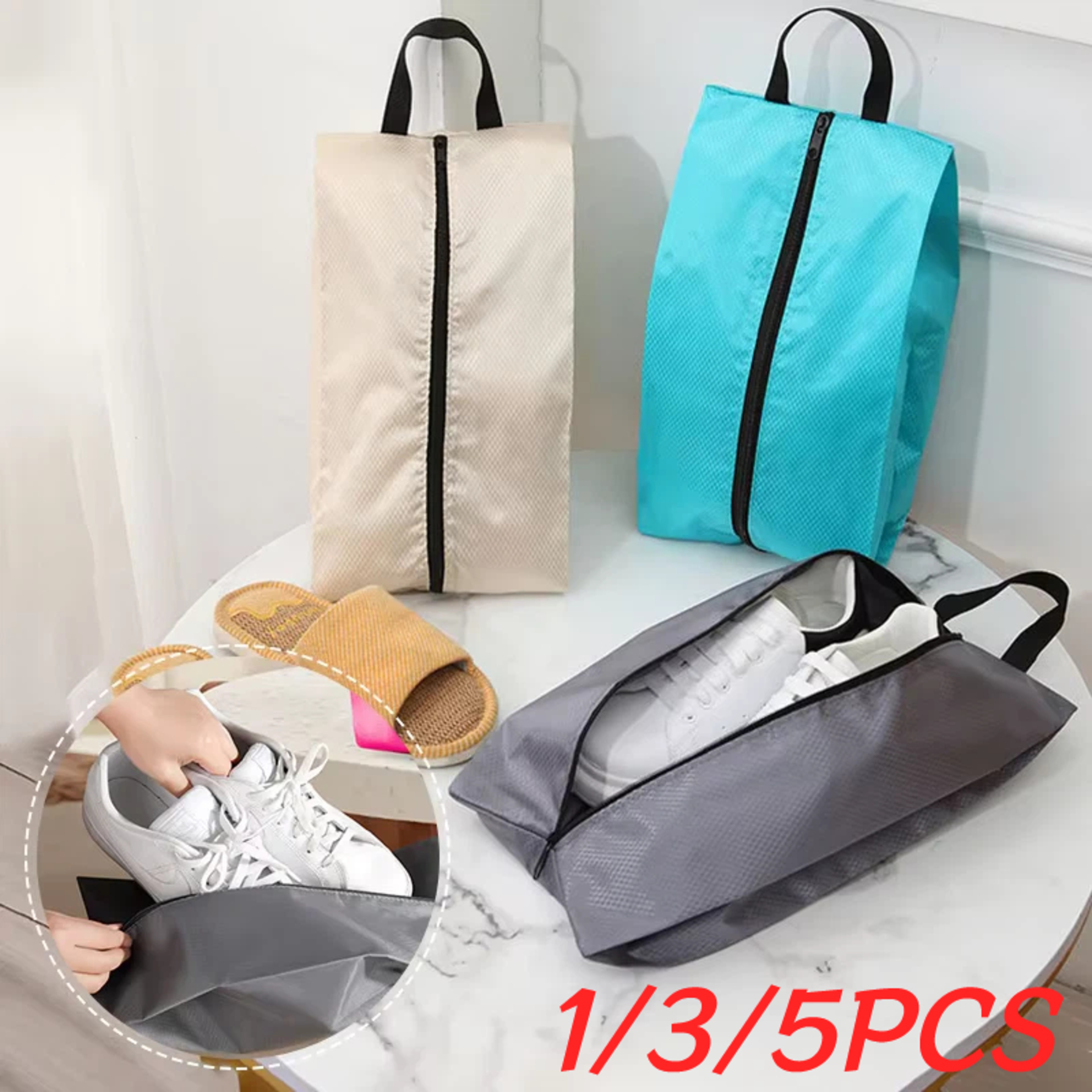 Portable Waterproof Shoe Storage Bag With Zipper For Travel And Wardrobe Organization 0
