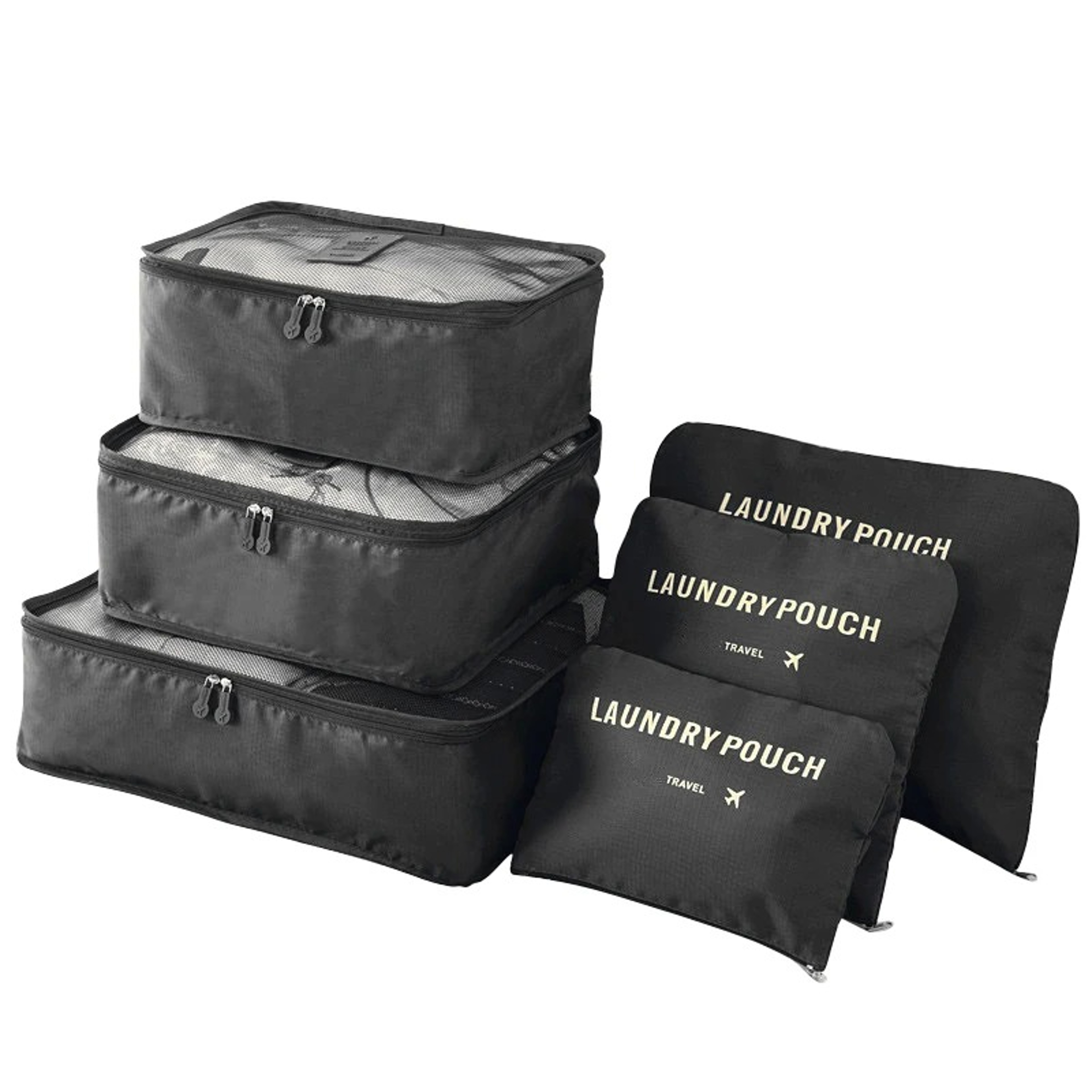 6 Or 8 Piece Polyester Packing Cube Set For Clothes Shoes And Travel Organization 16
