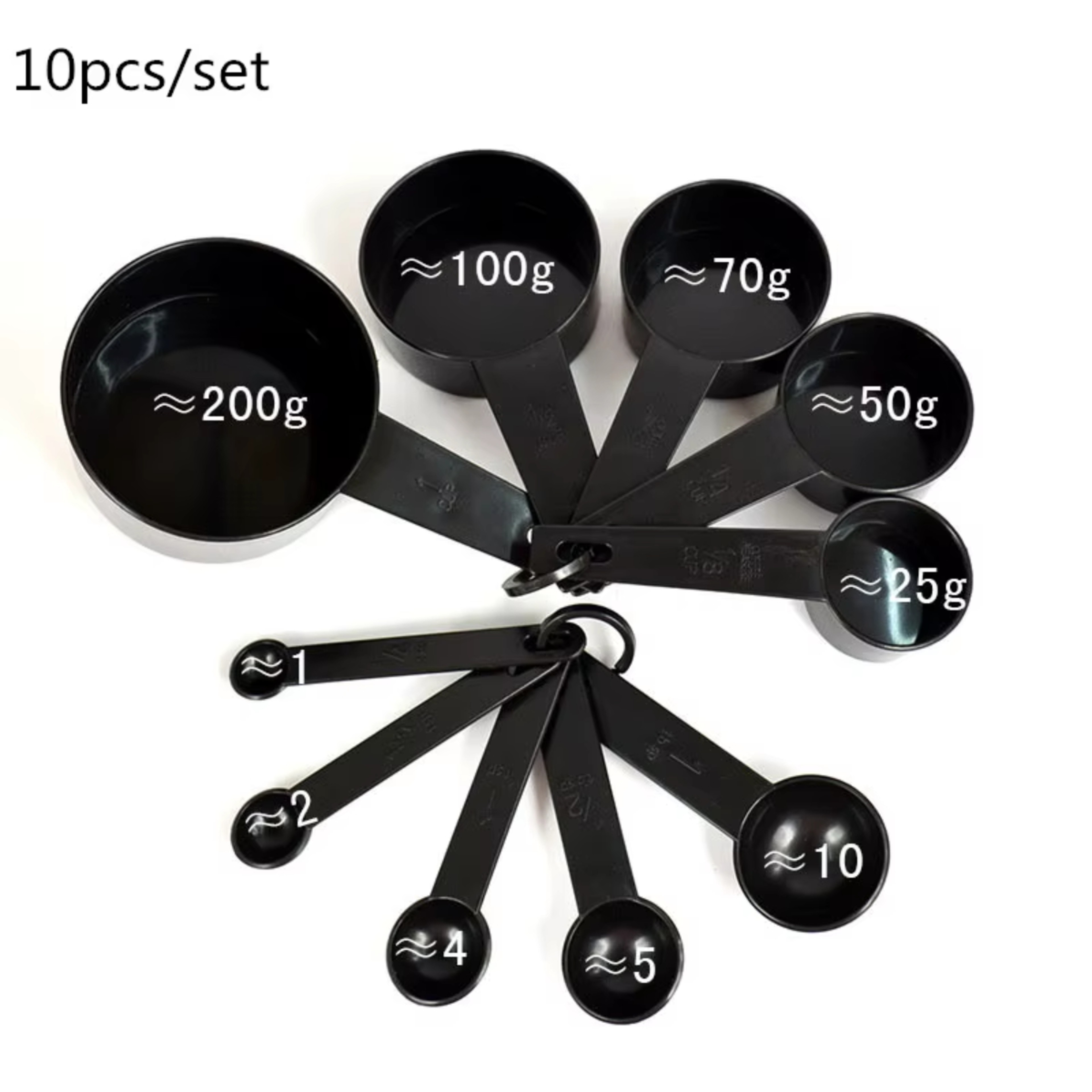 10 Piece Plastic Measuring Spoon Set For Baking And Cooking 7