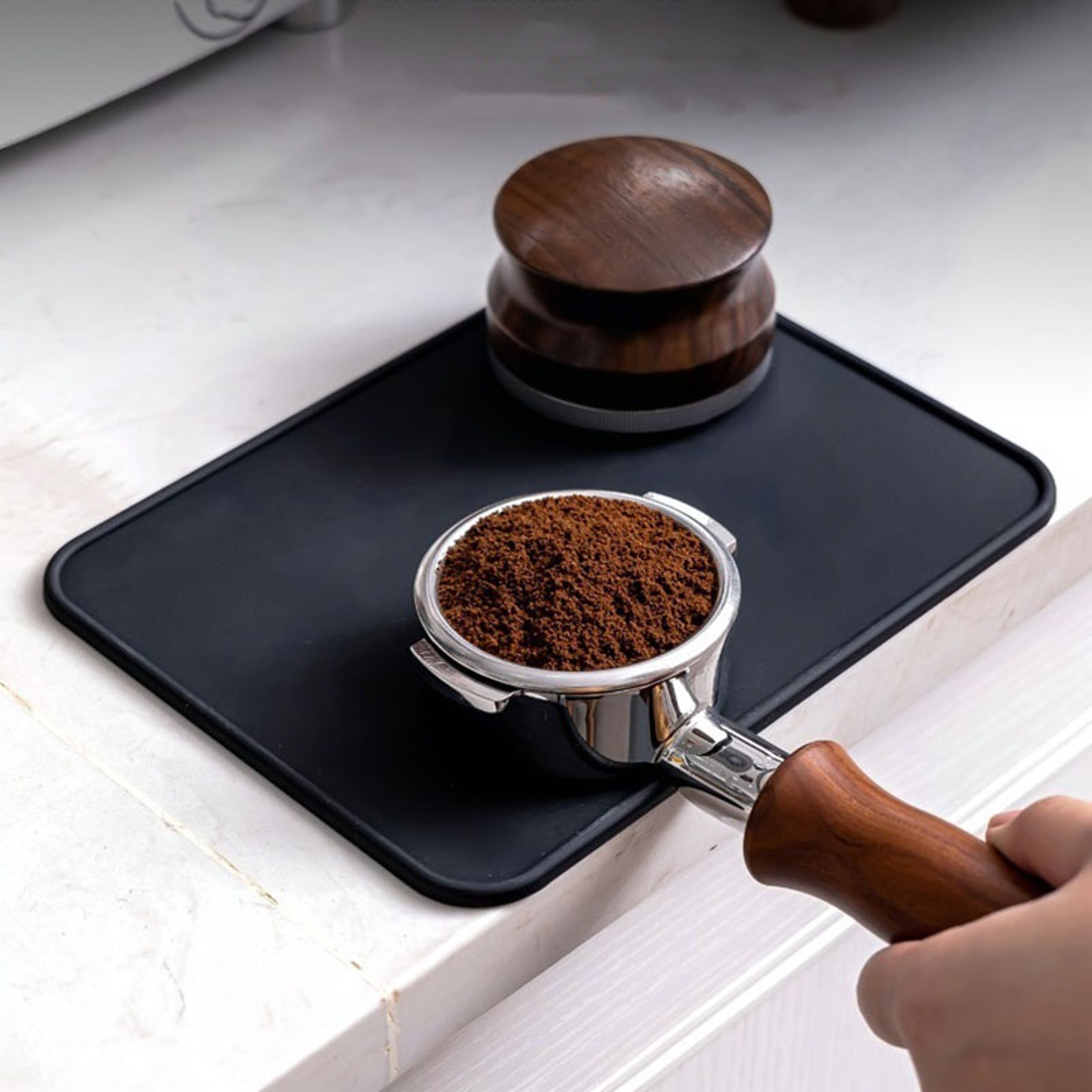 Espresso Tamping Mat Anti-Slip Waterproof Corner Coffee Tamper Pad – view 2