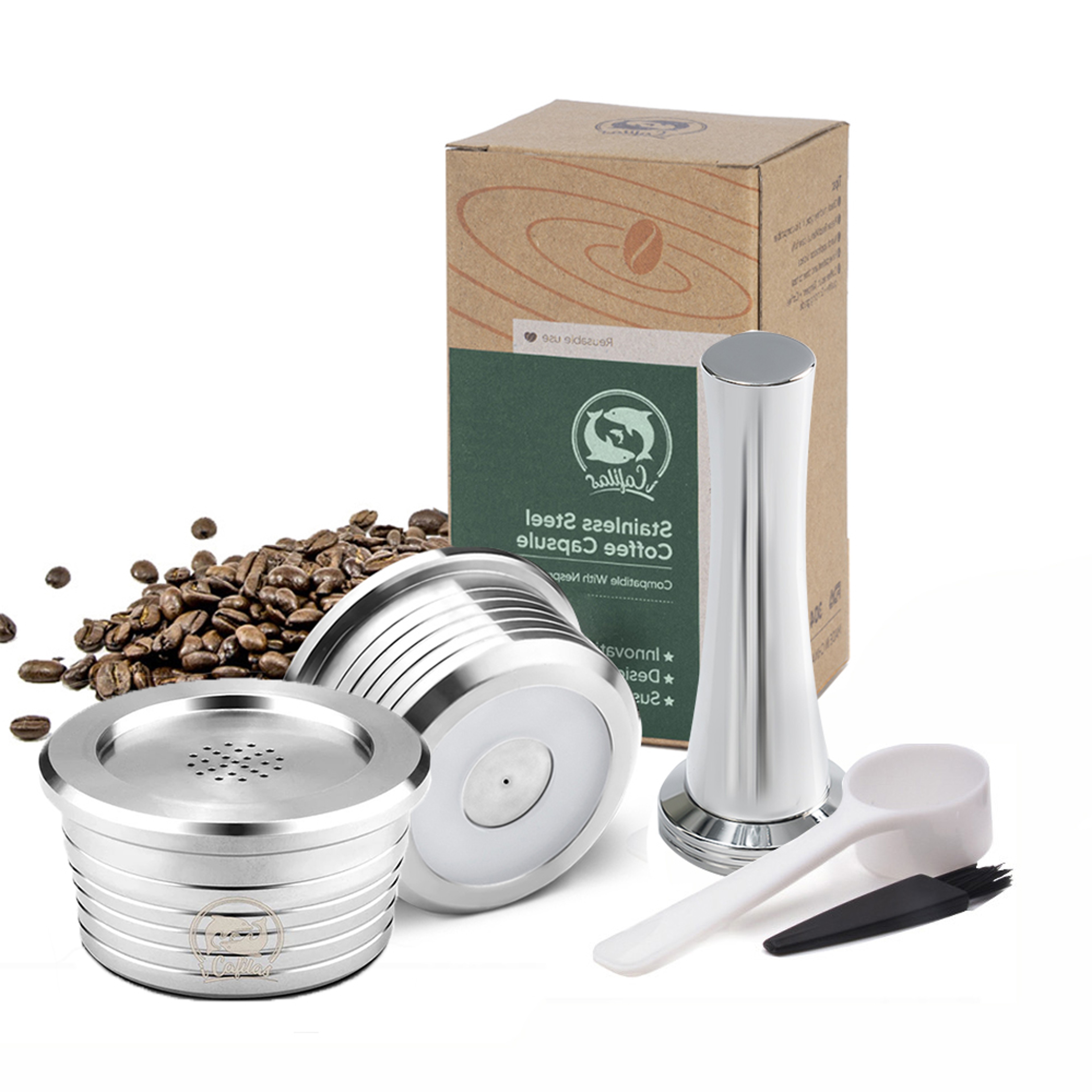 Reusable Stainless Steel Coffee Capsule Filter Basket 0