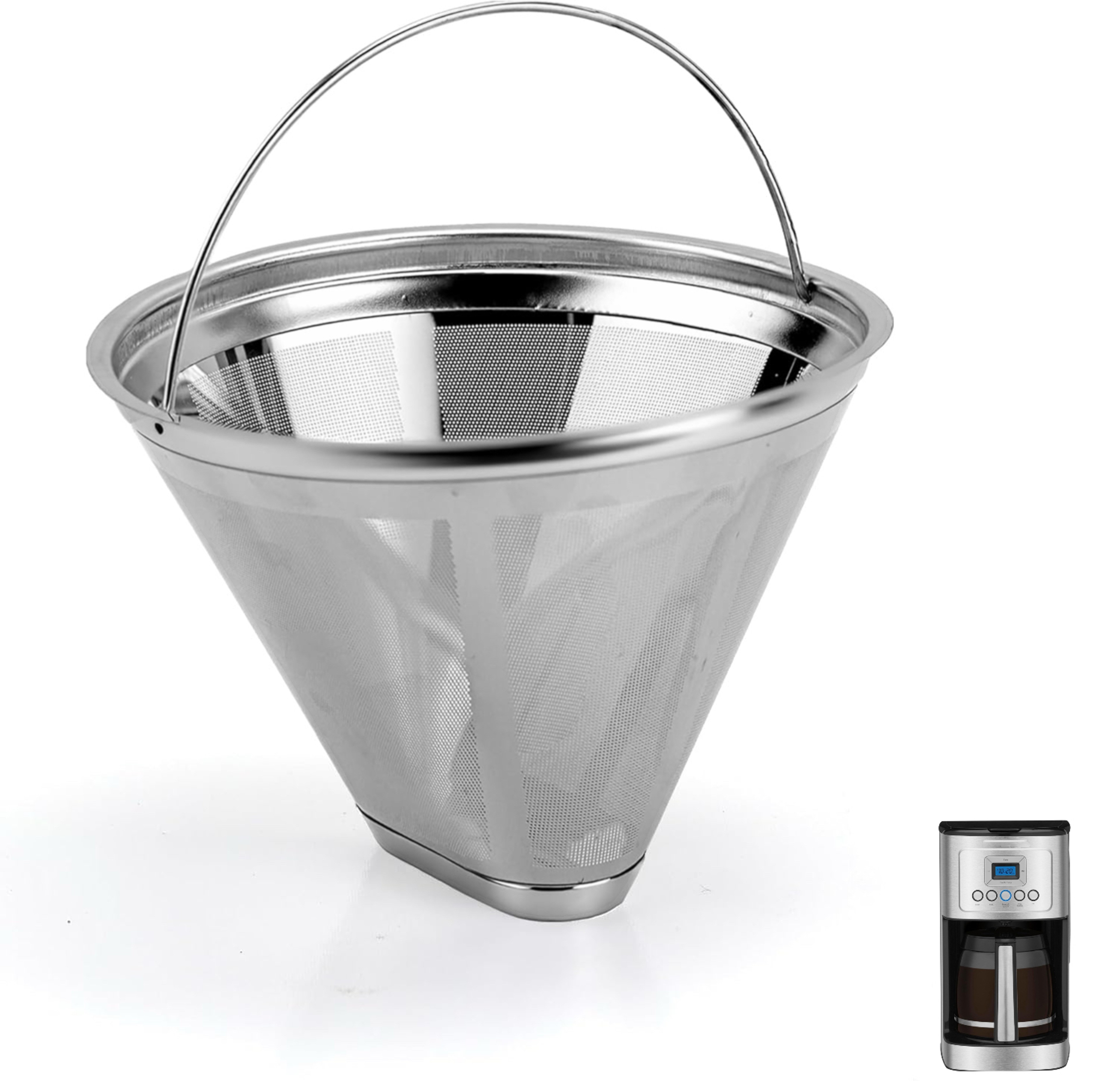 Reusable 304 Stainless Steel Cone Coffee Filter Permanent Replacement Filter 1