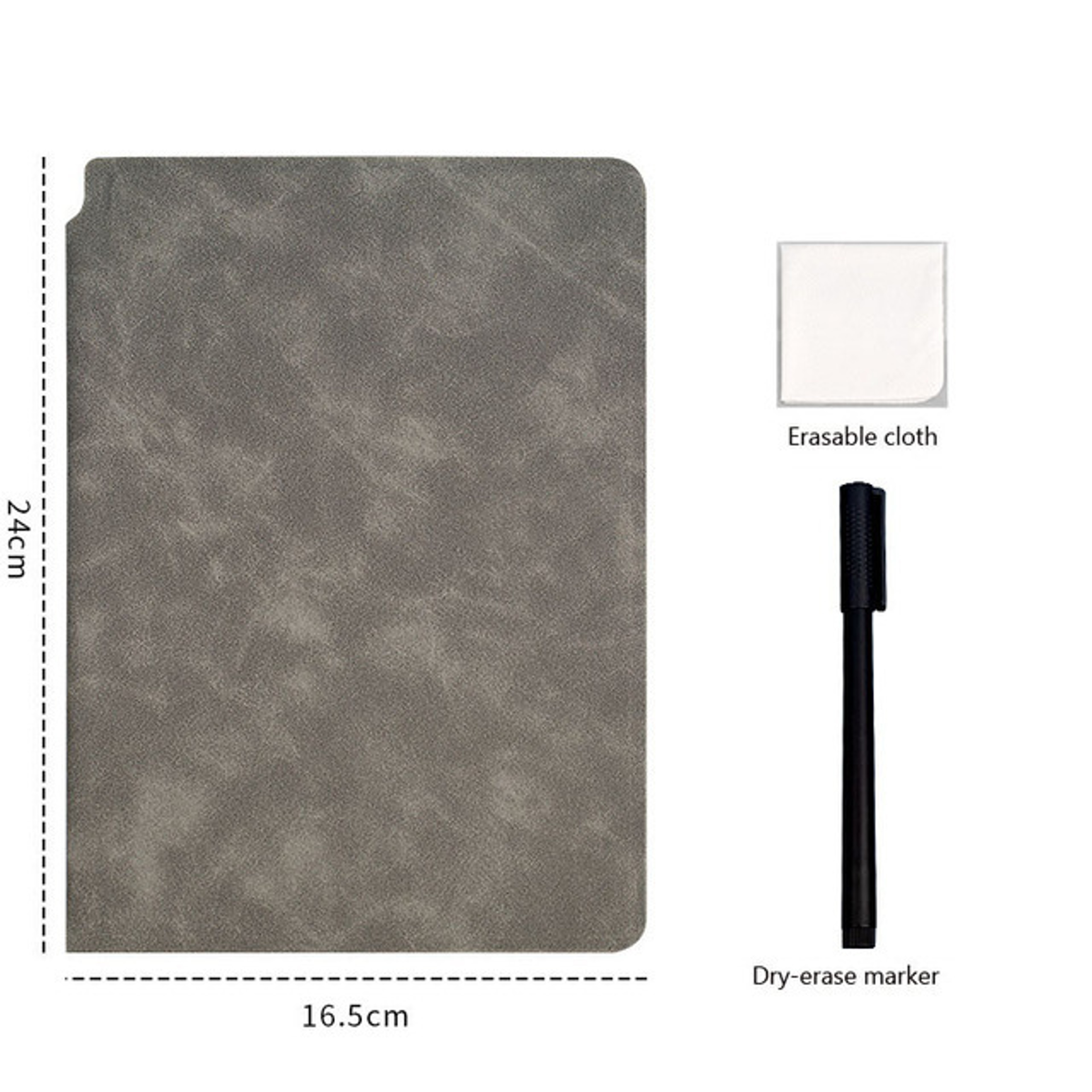 Reusable Whiteboard Notebook A5 Weekly Planner With Pens Erasing Cloth And Sponge Eraser 8