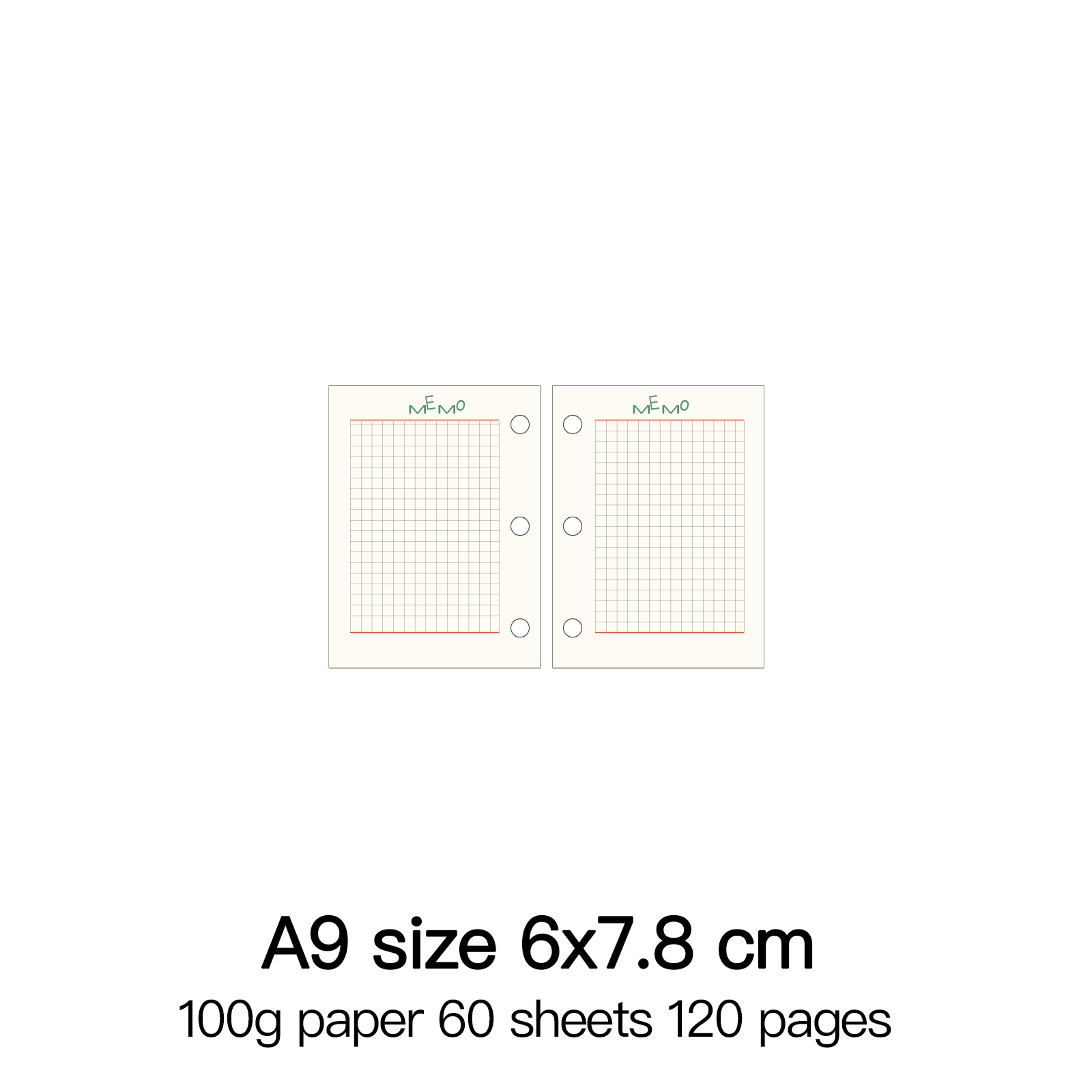 Ring Binder Notebook Refill Paper 100g 48 Sheets A5 A6 A7 A8 Personal PW 6