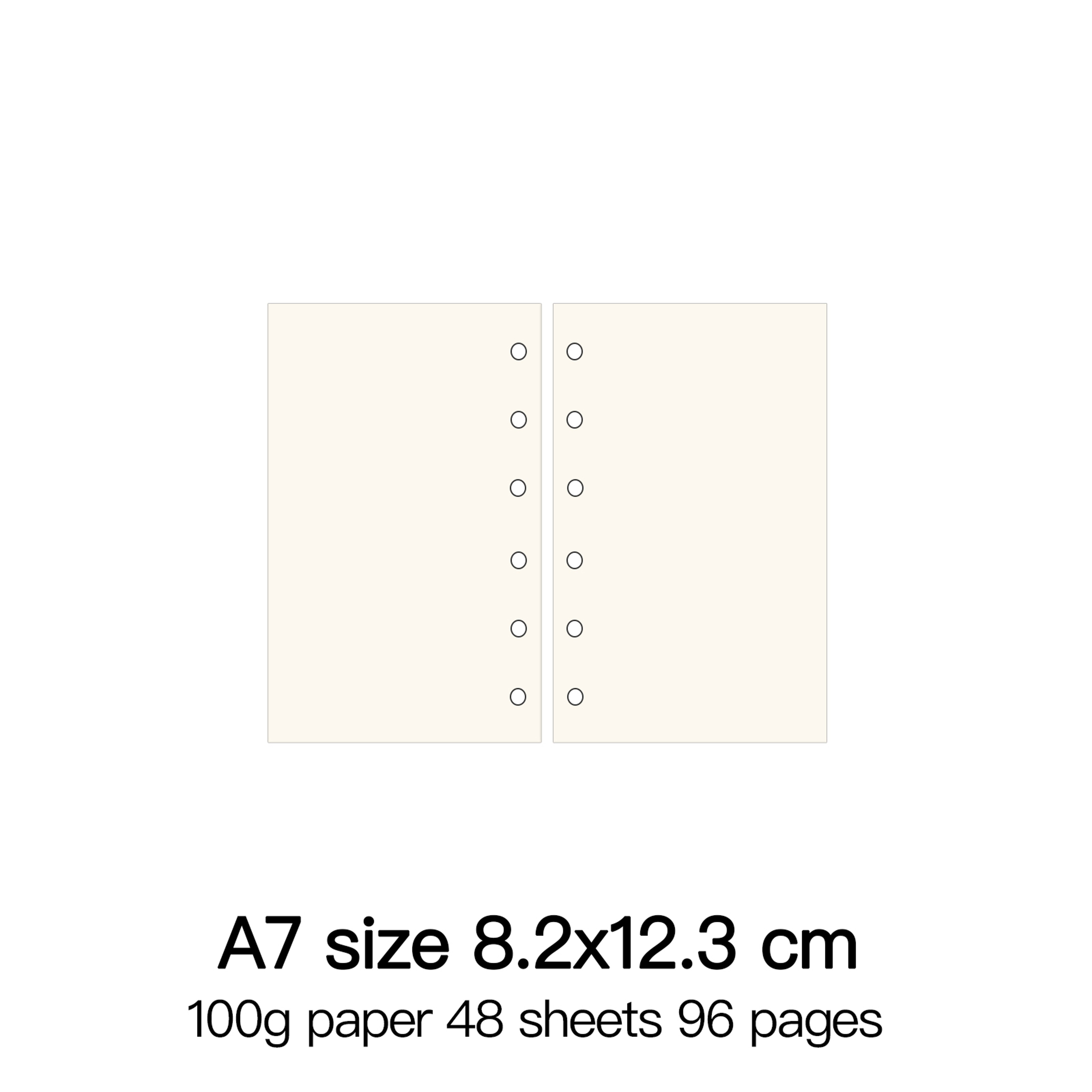 Ring Binder Notebook Refill Paper 100g 48 Sheets A5 A6 A7 A8 Personal PW 11