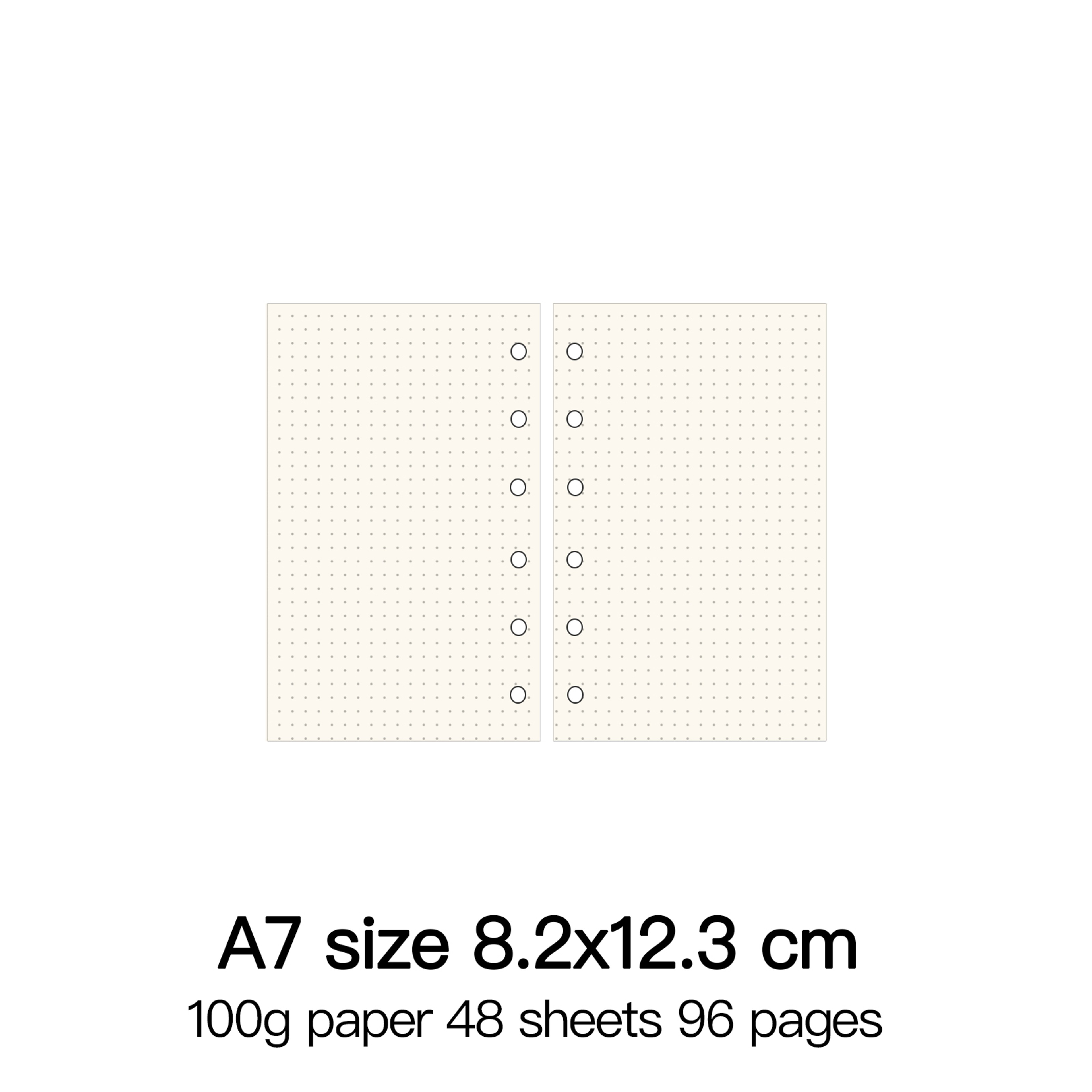 Ring Binder Notebook Refill Paper 100g 48 Sheets A5 A6 A7 A8 Personal PW 15