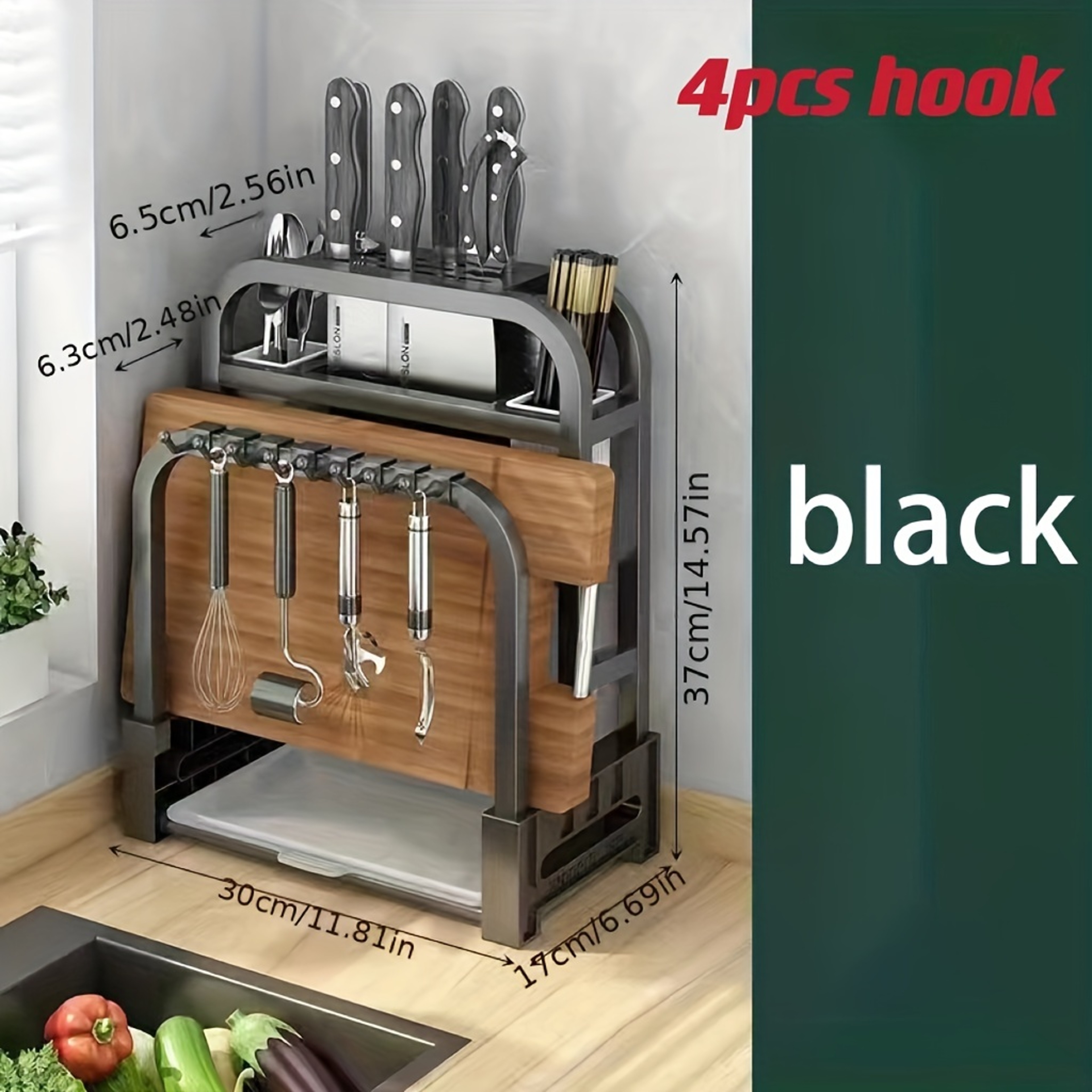 Stainless Steel Knife Holder And Cutting Board Storage Rack For Kitchen Countertop Organization 6