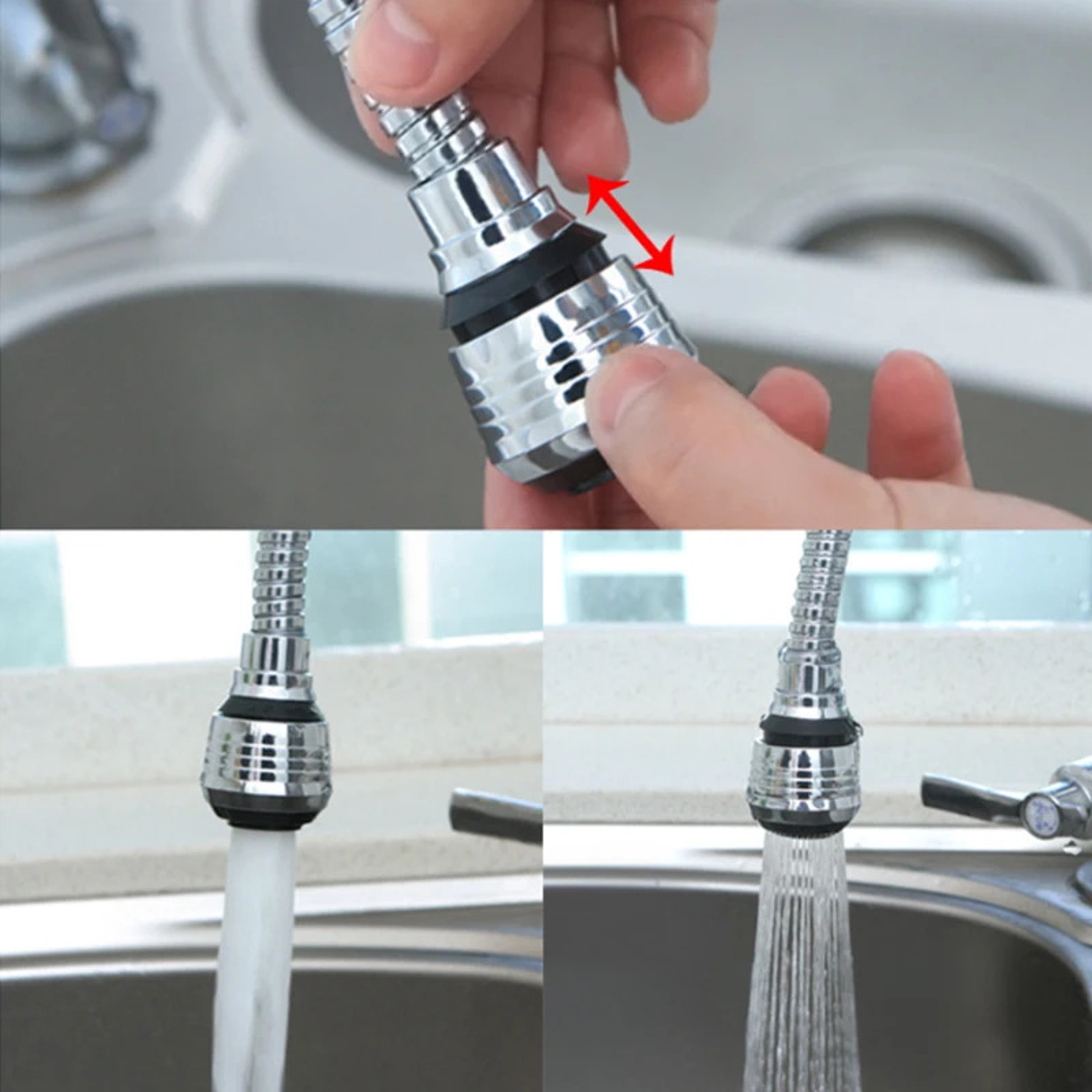 360-Degree Rotating Faucet Extender with Anti-Splash Aerator for Kitchen and Bathroom – view 4