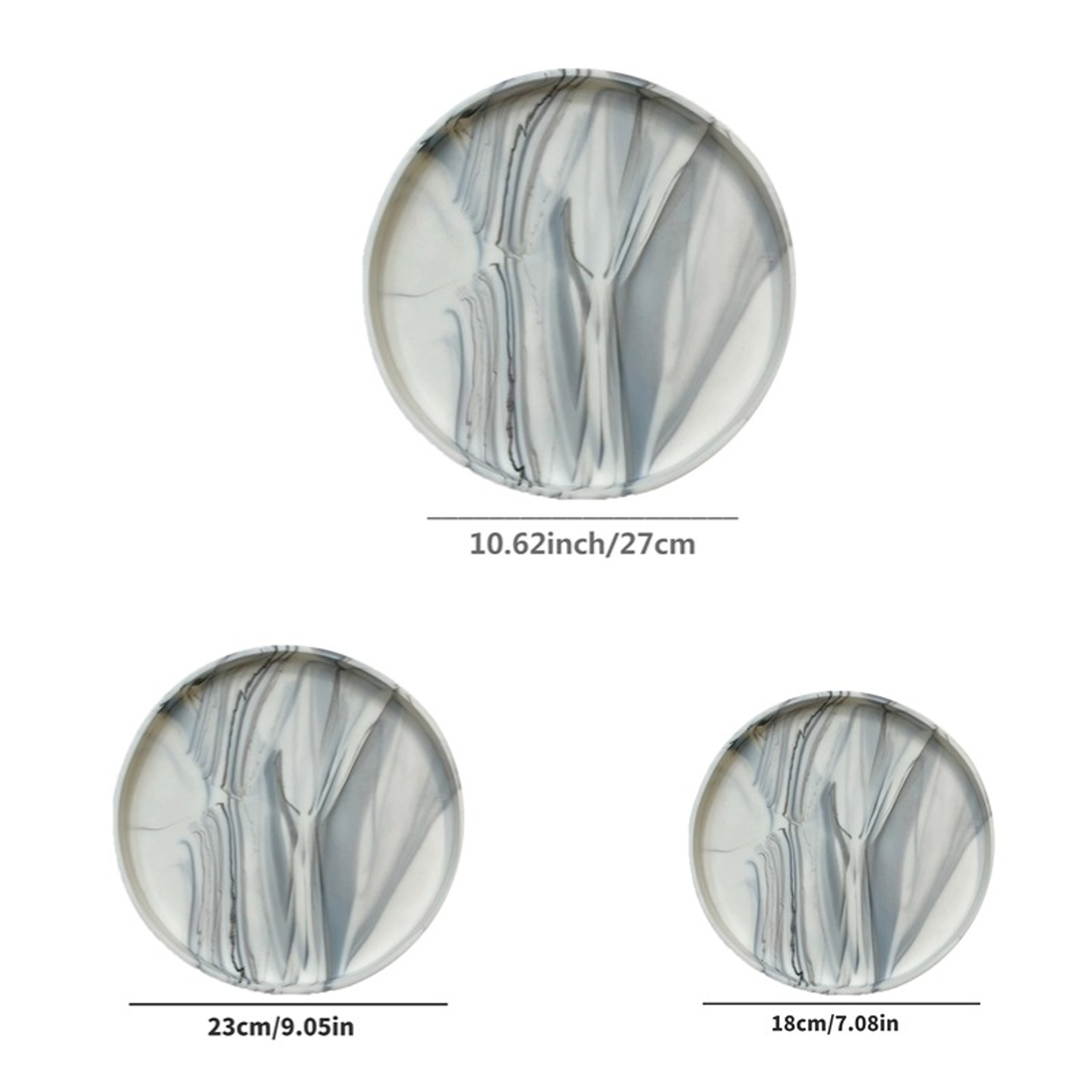 Round Decorative Vanity Tray Plastic Bathroom Countertop Organizer For Candles And Perfumes 9