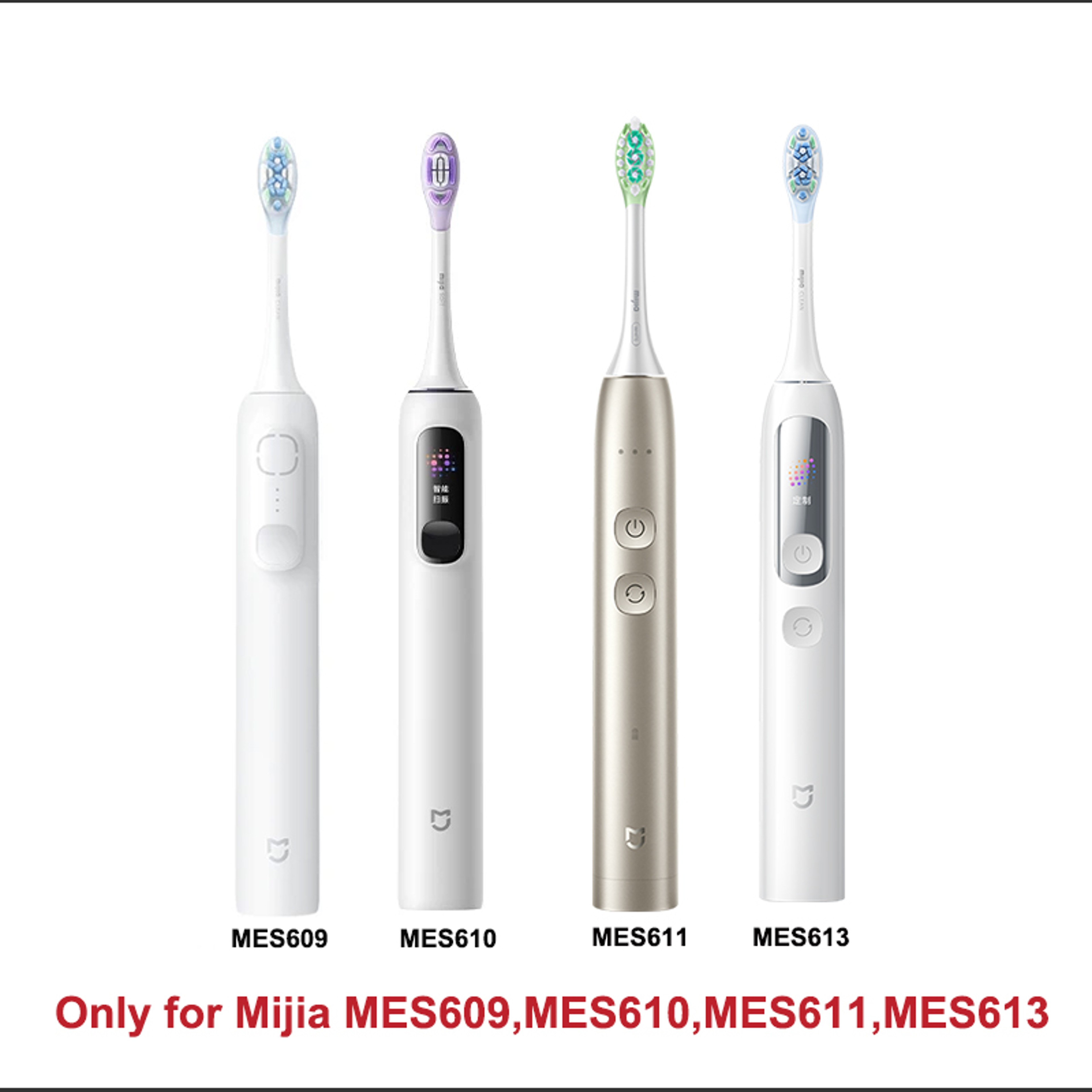 Electric Toothbrush Replacement Heads 3 Pack Standard Clean Type For MES609 MES610 Pro 2