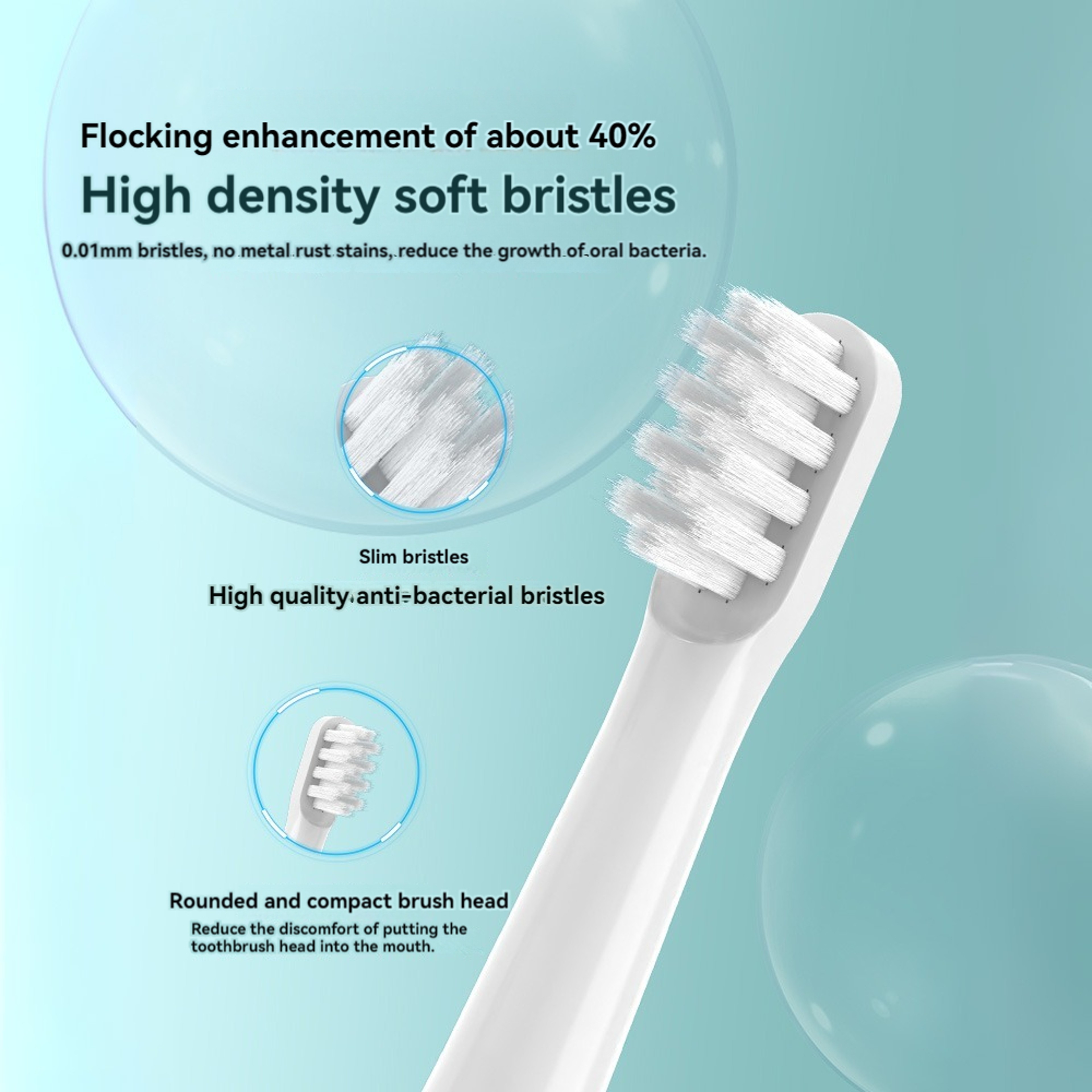 Electric Toothbrush Replacement Heads With Soft Bristles 6 Pack Compatible With Sonic T100 3