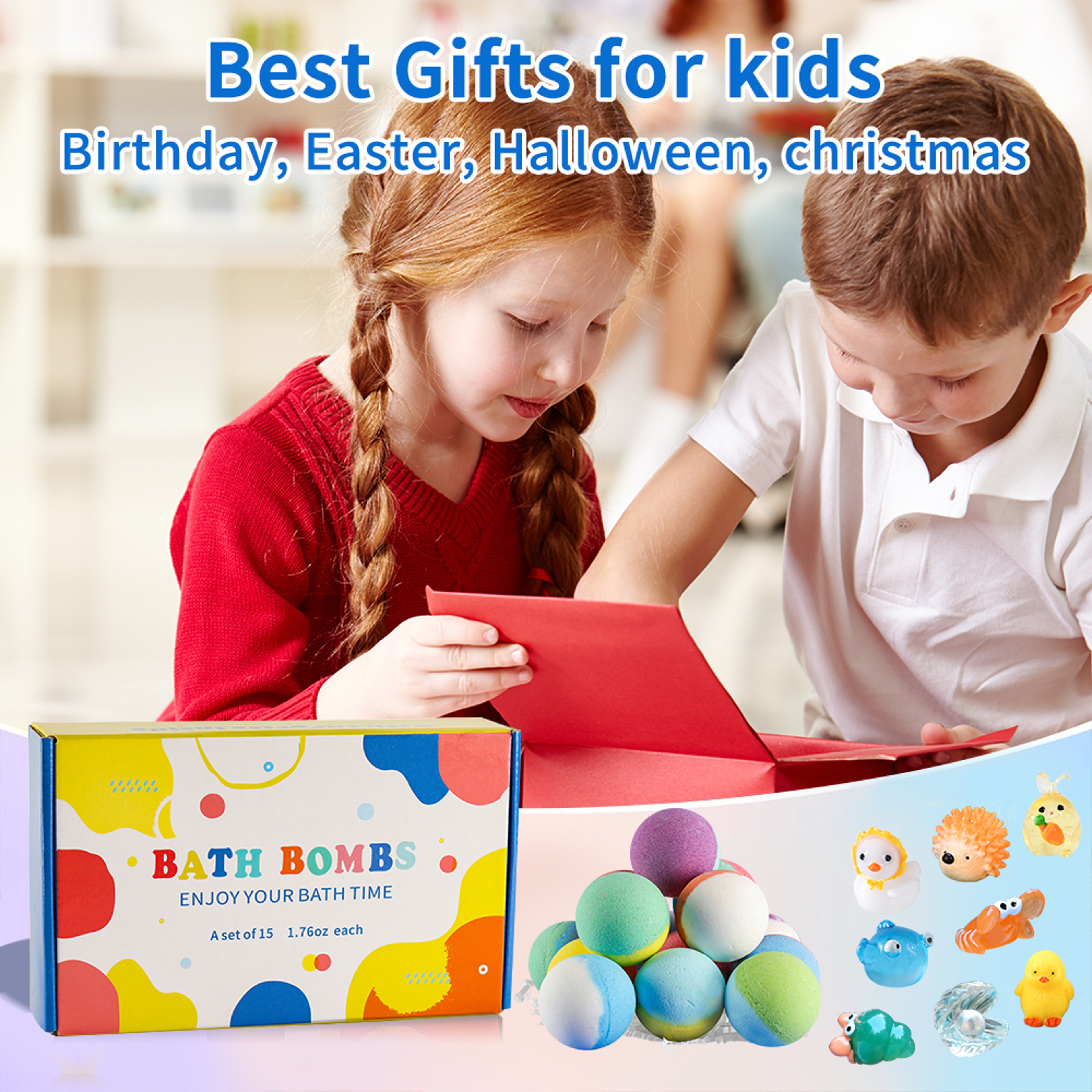 Kids Bath Bombs With Surprise Toys Inside 15 Pack Fizzy Bath Gift Set 5