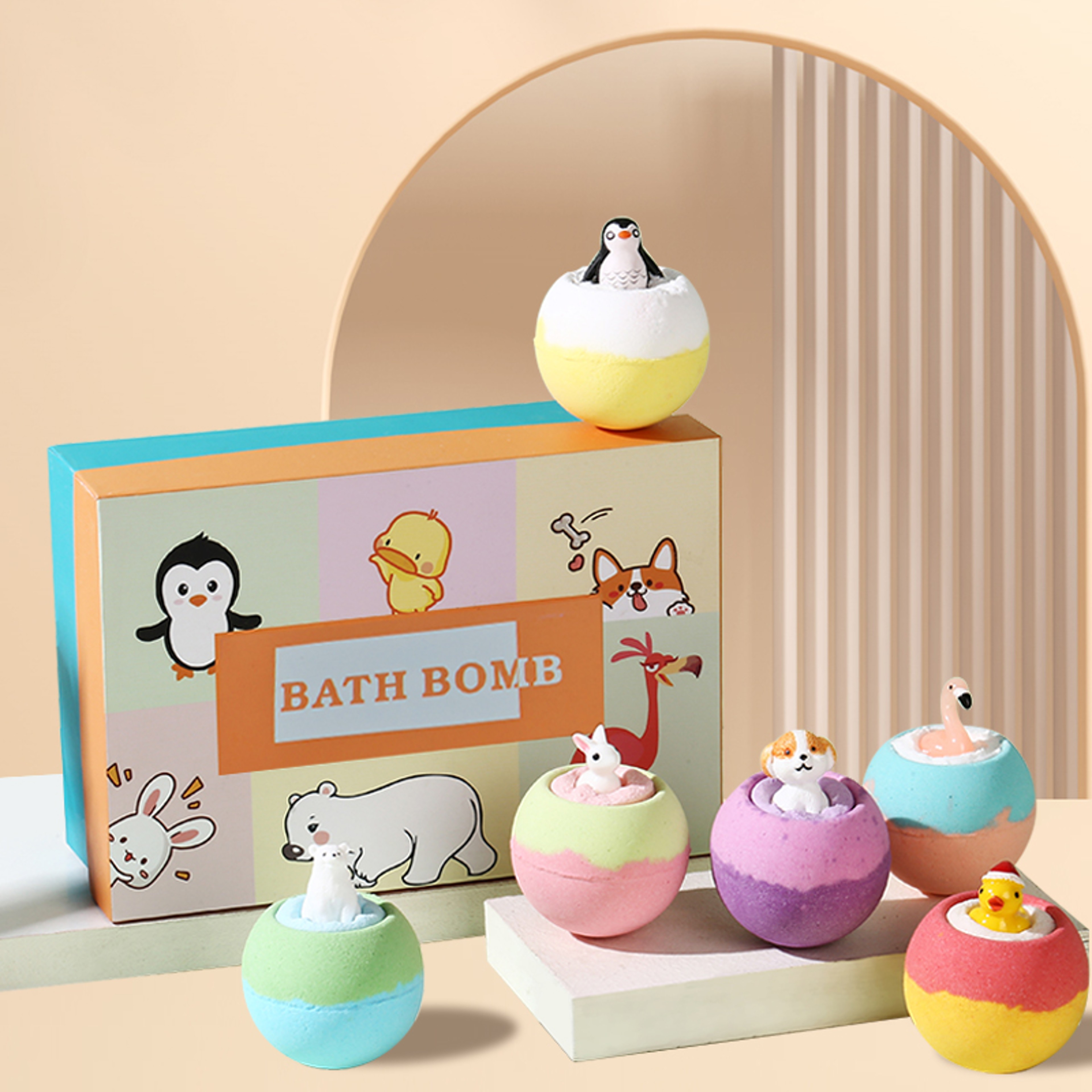Kids Bath Bombs With Surprise Toys Inside Cheerful Scented 6 Pack 1