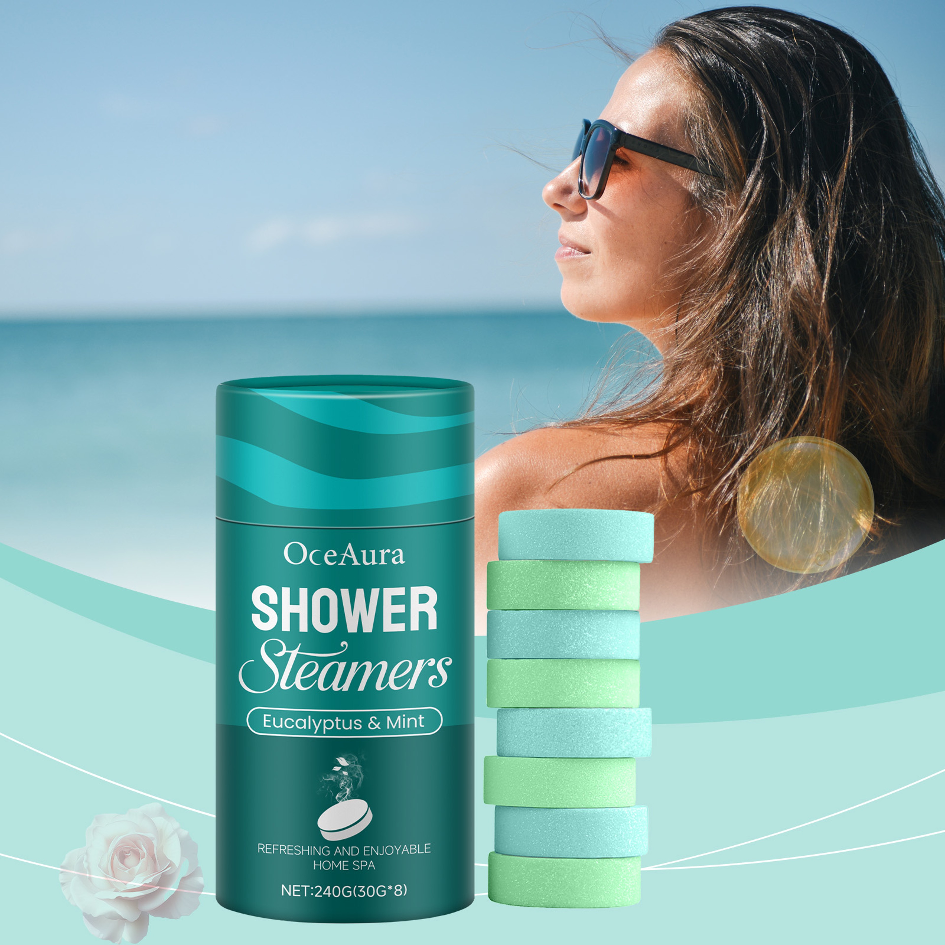 Eucalyptus Mint and Lavender Rose Shower Steamers Tablets for Relaxing Aromatherapy – view 1