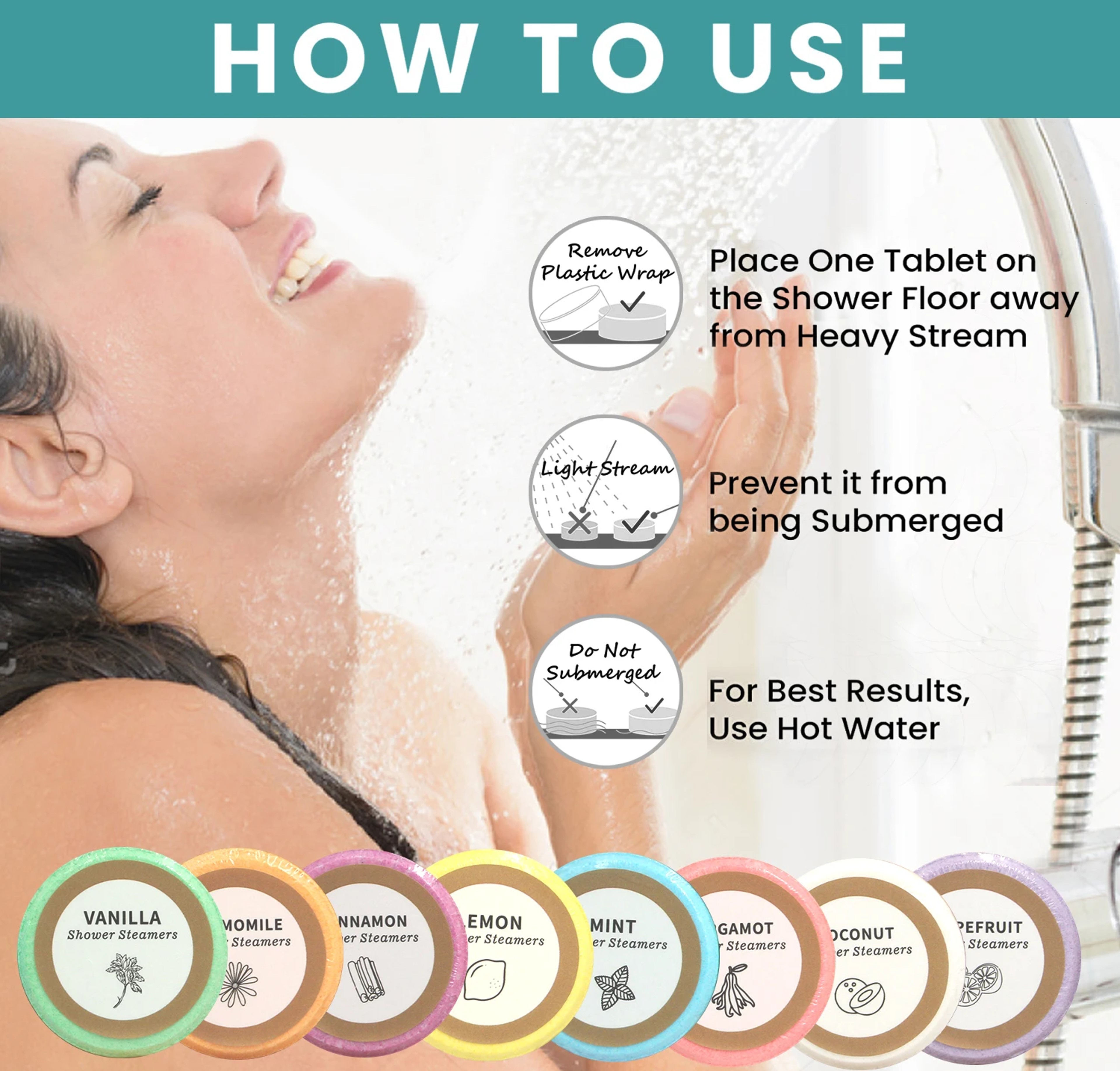 8 Pack Essential Oil Shower Steamers for Home Spa Relaxation and Self Care – view 4