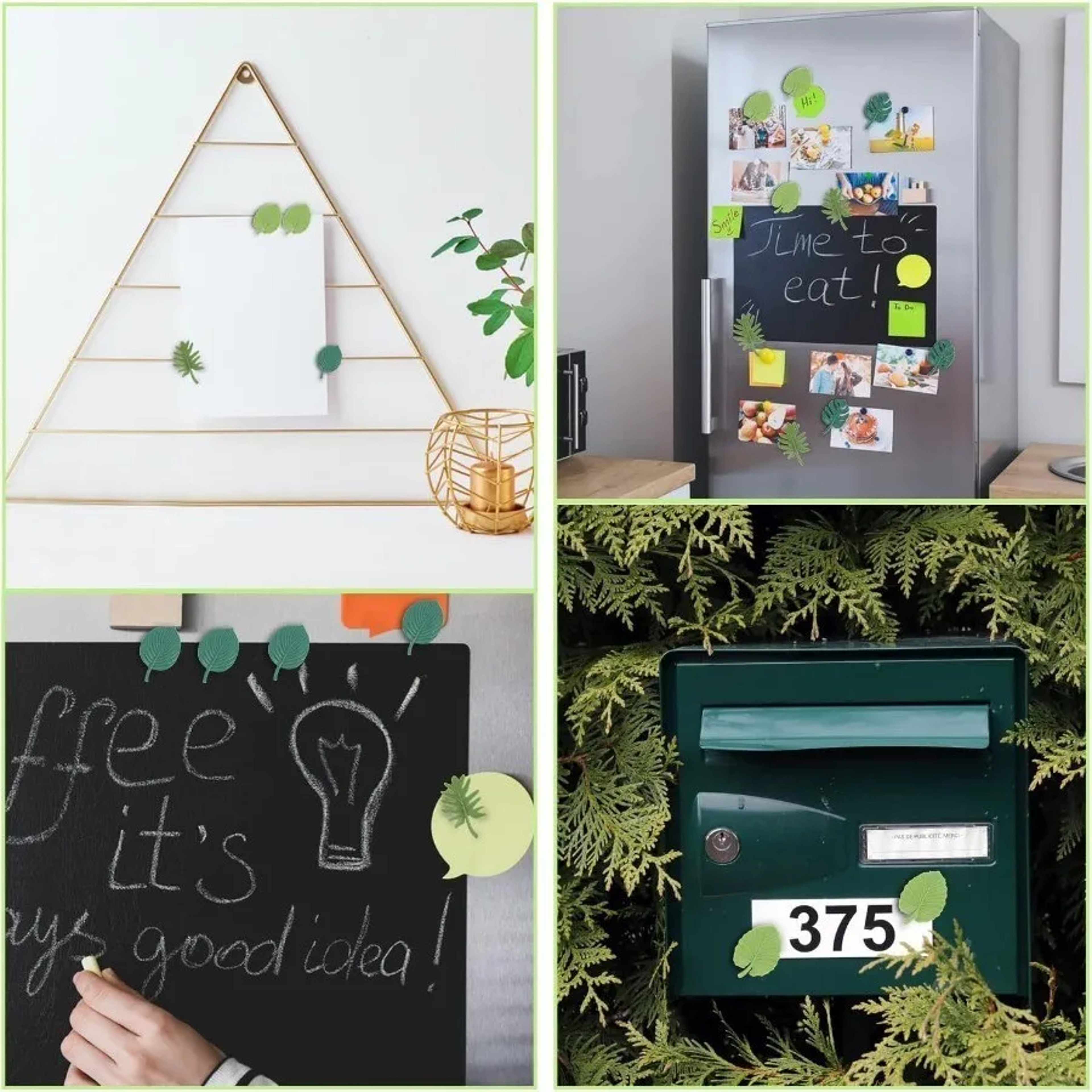 3D Plant Leaf Fridge Magnets 4 Pack Decorative ABS Magnets for Refrigerators and Whiteboards – view 5