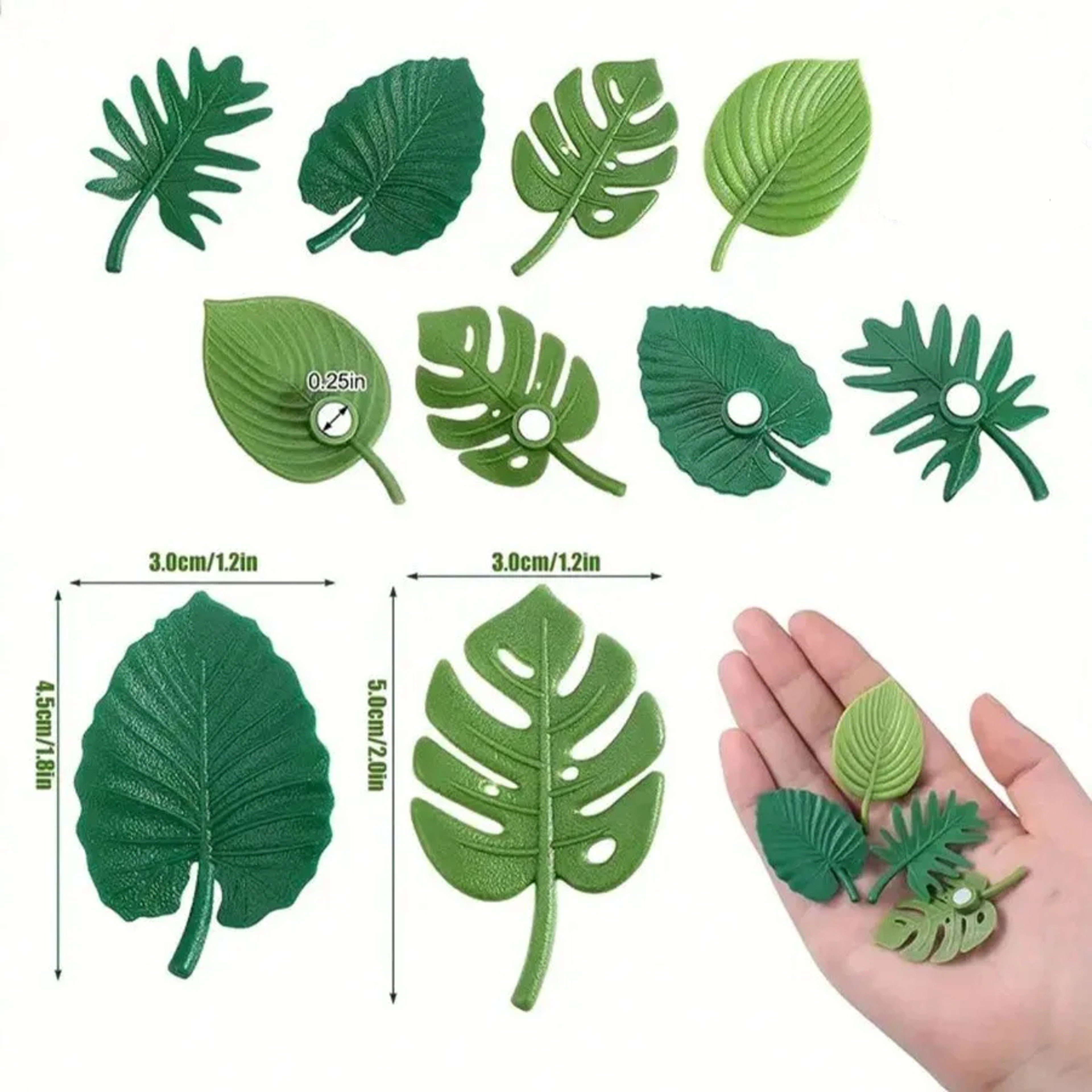 3D Plant Leaf Fridge Magnets 4 Pack Decorative ABS Magnets for Refrigerators and Whiteboards – view 6