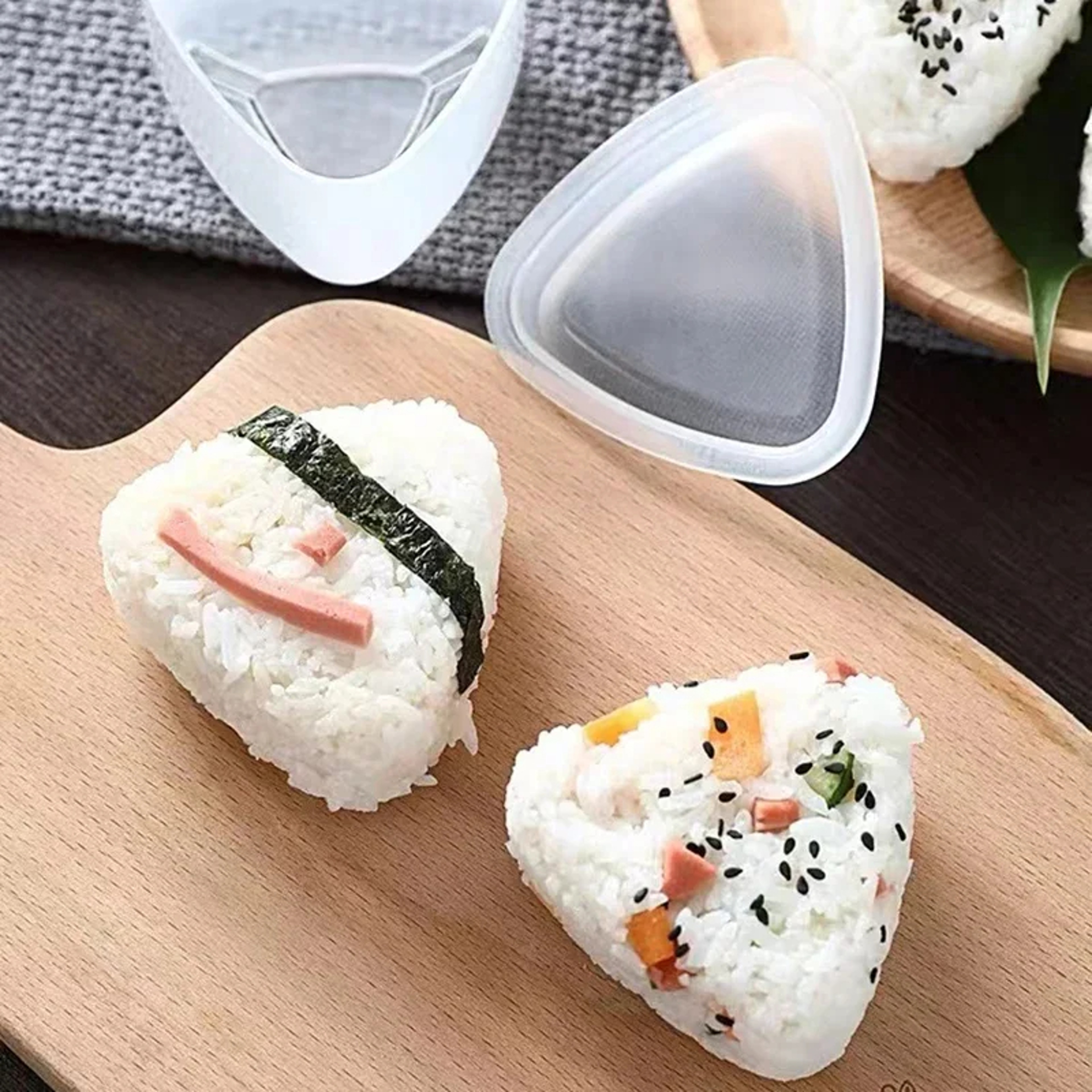 Triangle Rice Ball Sushi Mold Set PP Plastic DIY Rice Molds for Lunch Boxes – view 5