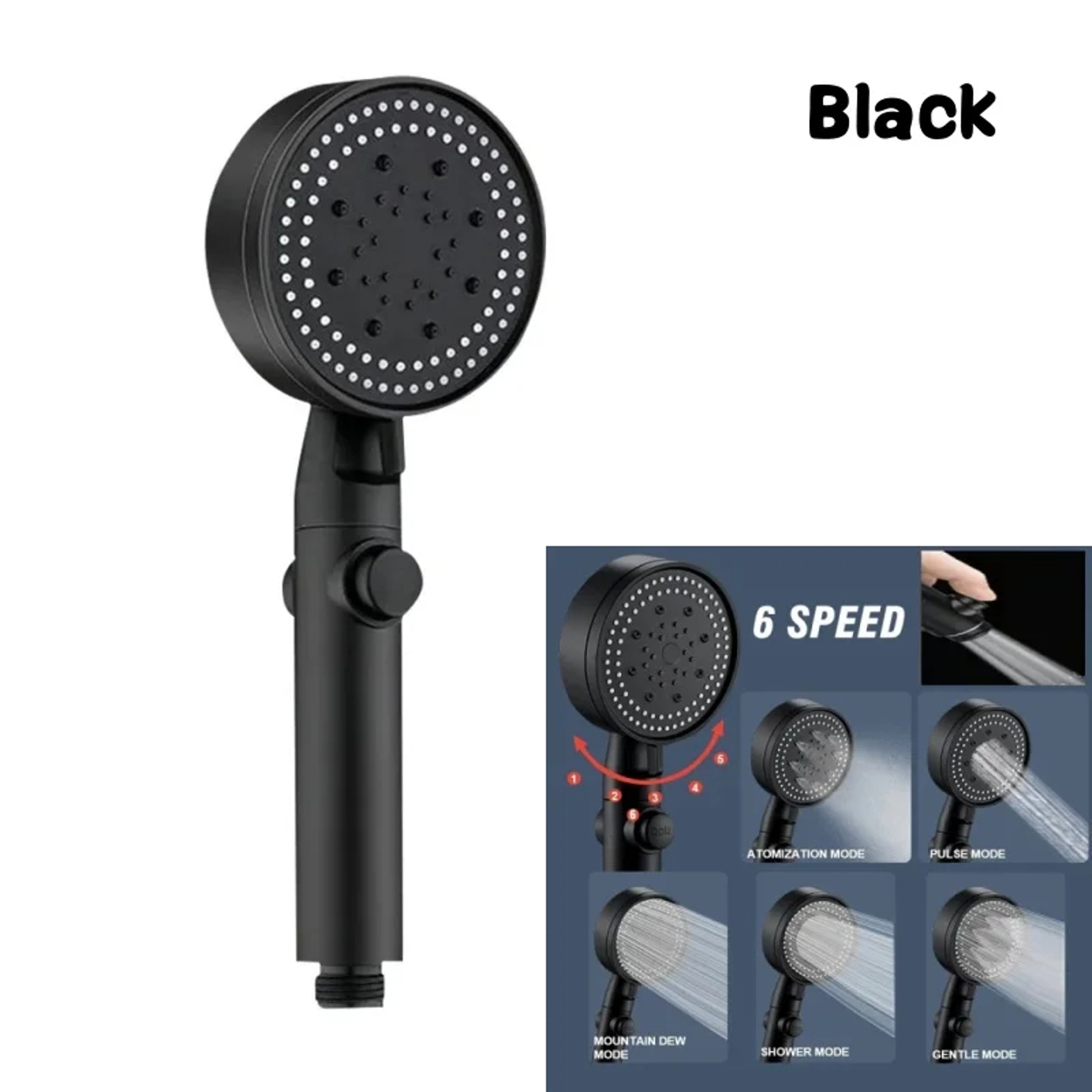91 Inch High Pressure Rainfall Shower Head With 6 Spray Modes And 360 Degree Rotation 9