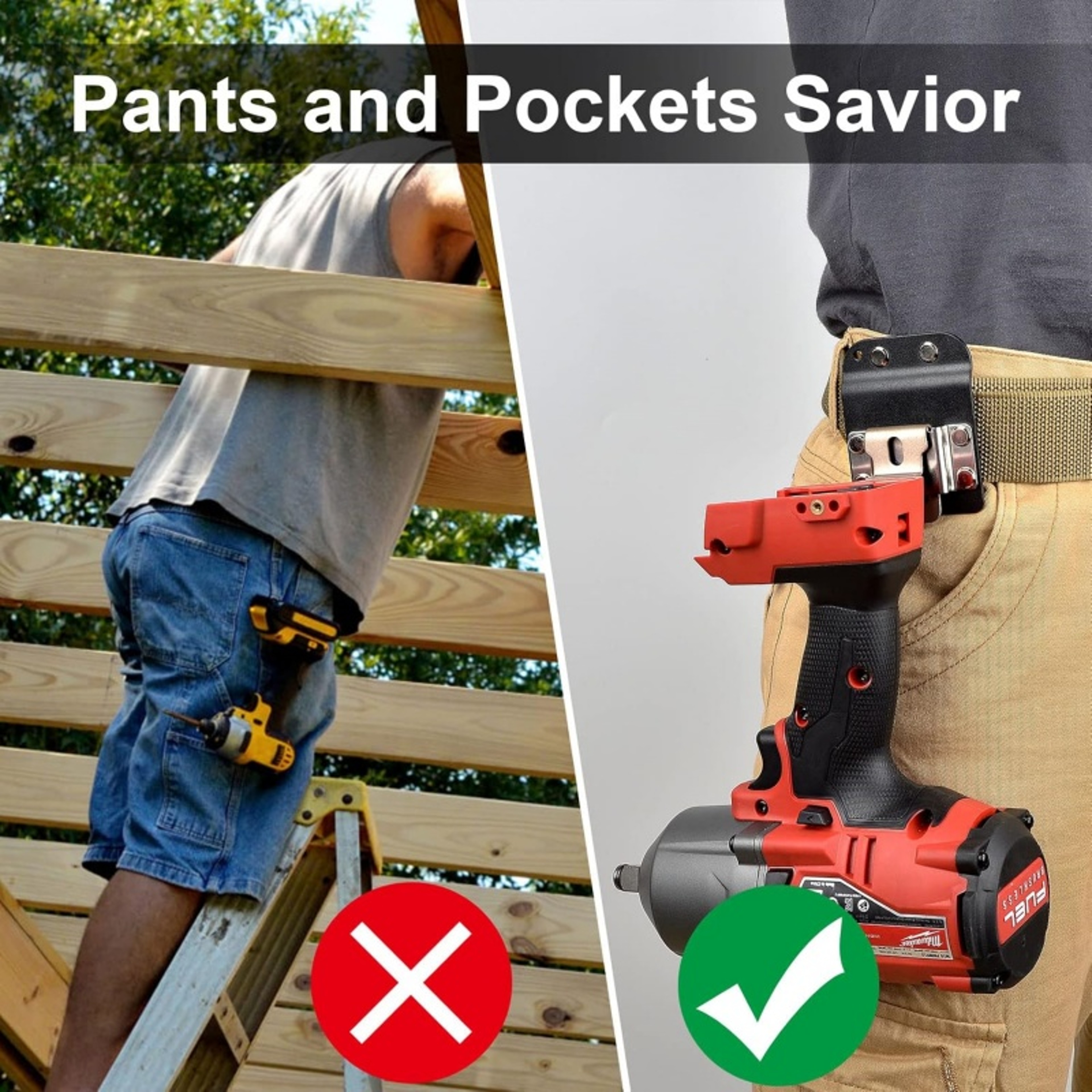 ClipOn Drill Holder Portable Tool Belt Hook For Cordless Drills And Impact Drivers 6