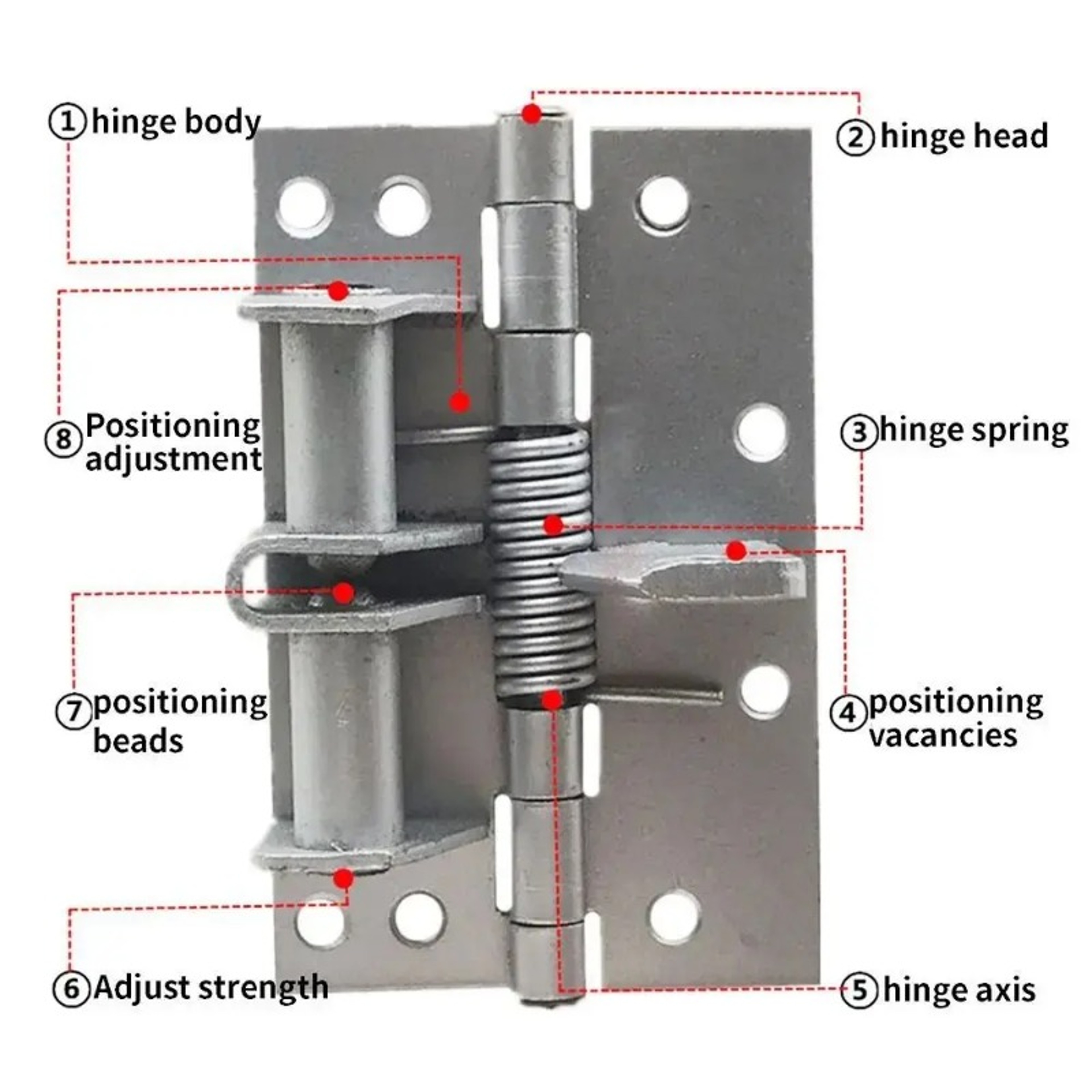 4 Inch Automatic Self Closing Door Hinge With 90 Degree Positioning And 3 In 1 Steel Design 3