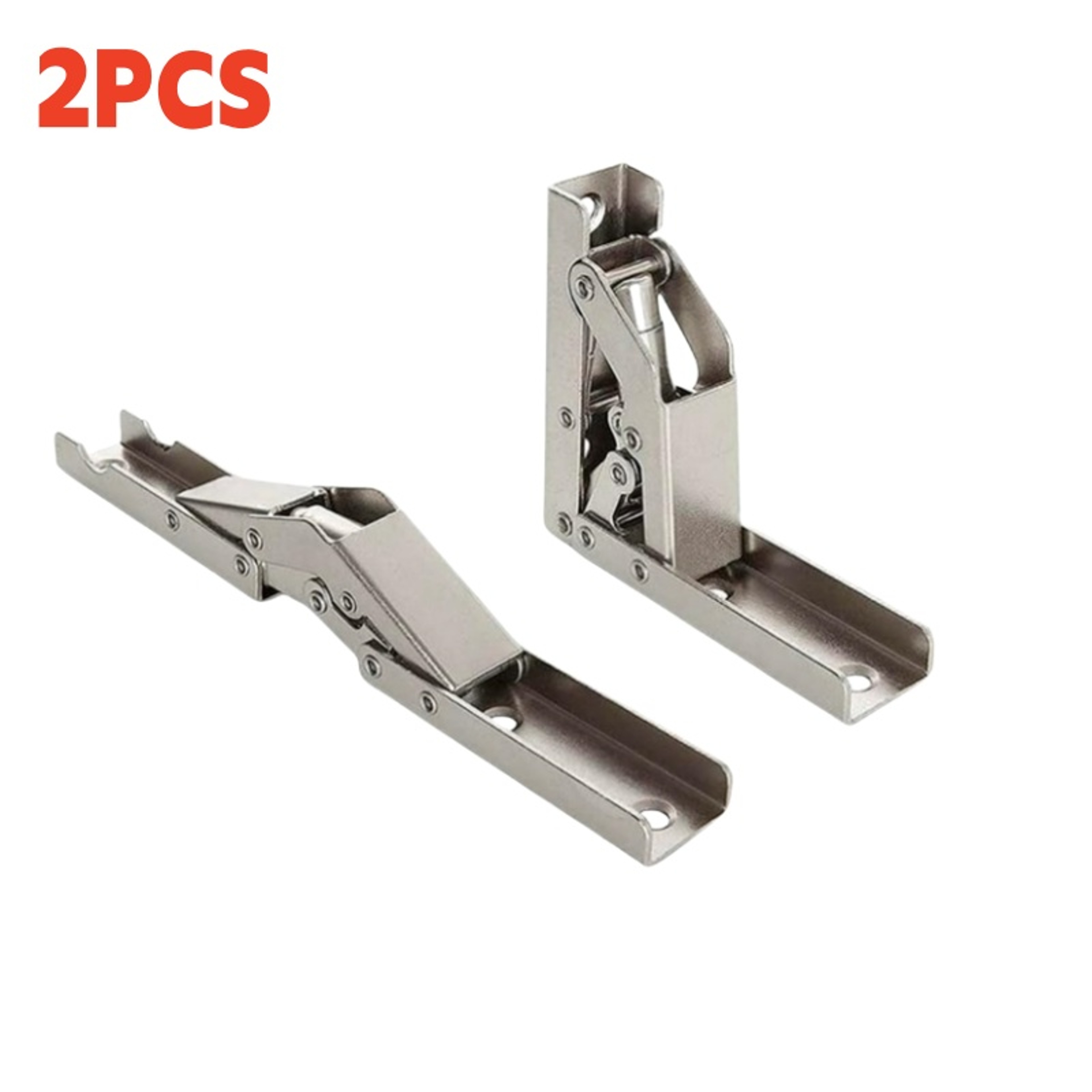 2 Pack Self-Locking Folding Hinges 90/180 Degree Galvanized Steel Hidden Furniture Brackets – view 7