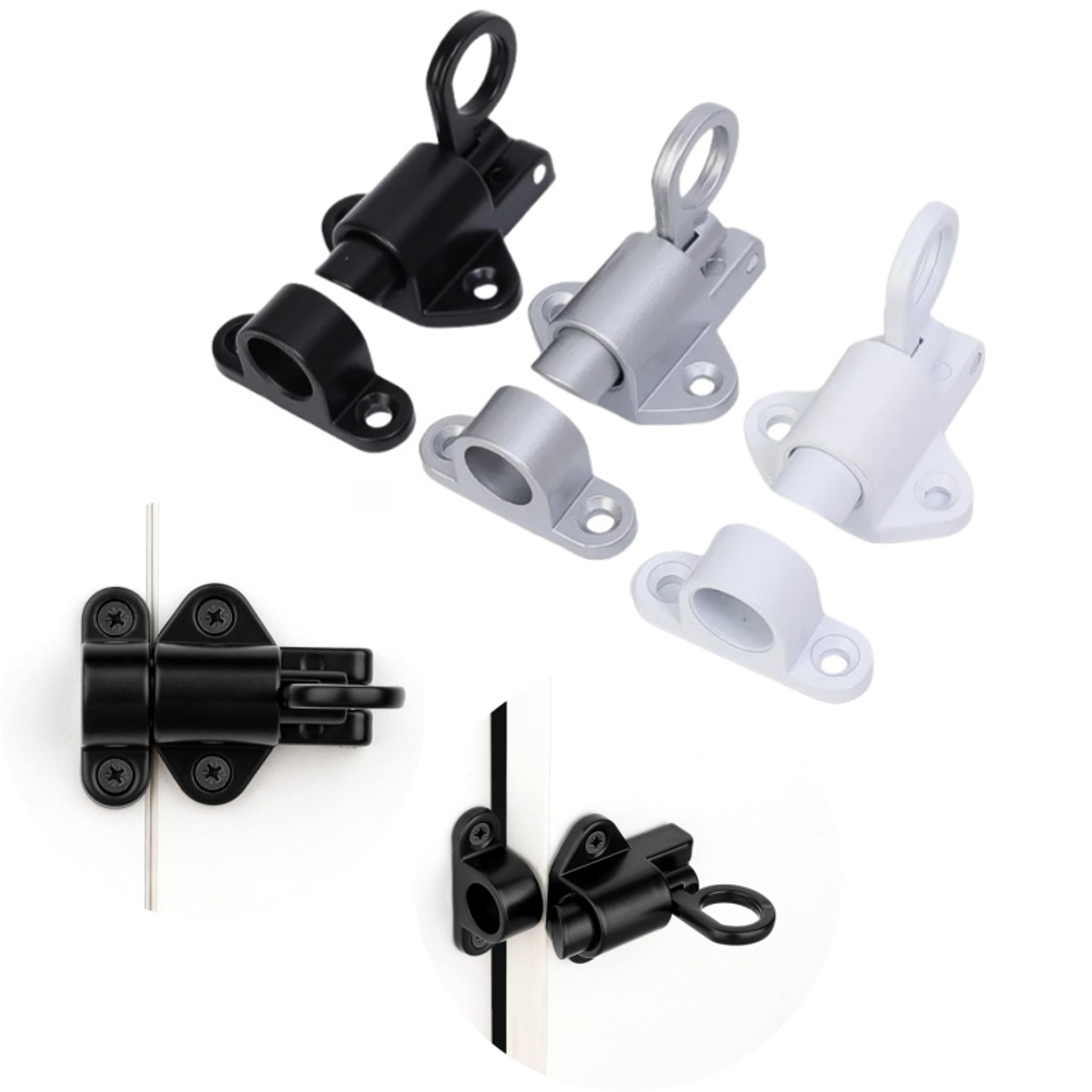 Automatic Self Closing Aluminum Alloy Barrel Bolt Latch With Pull Ring For Doors And Gates 2