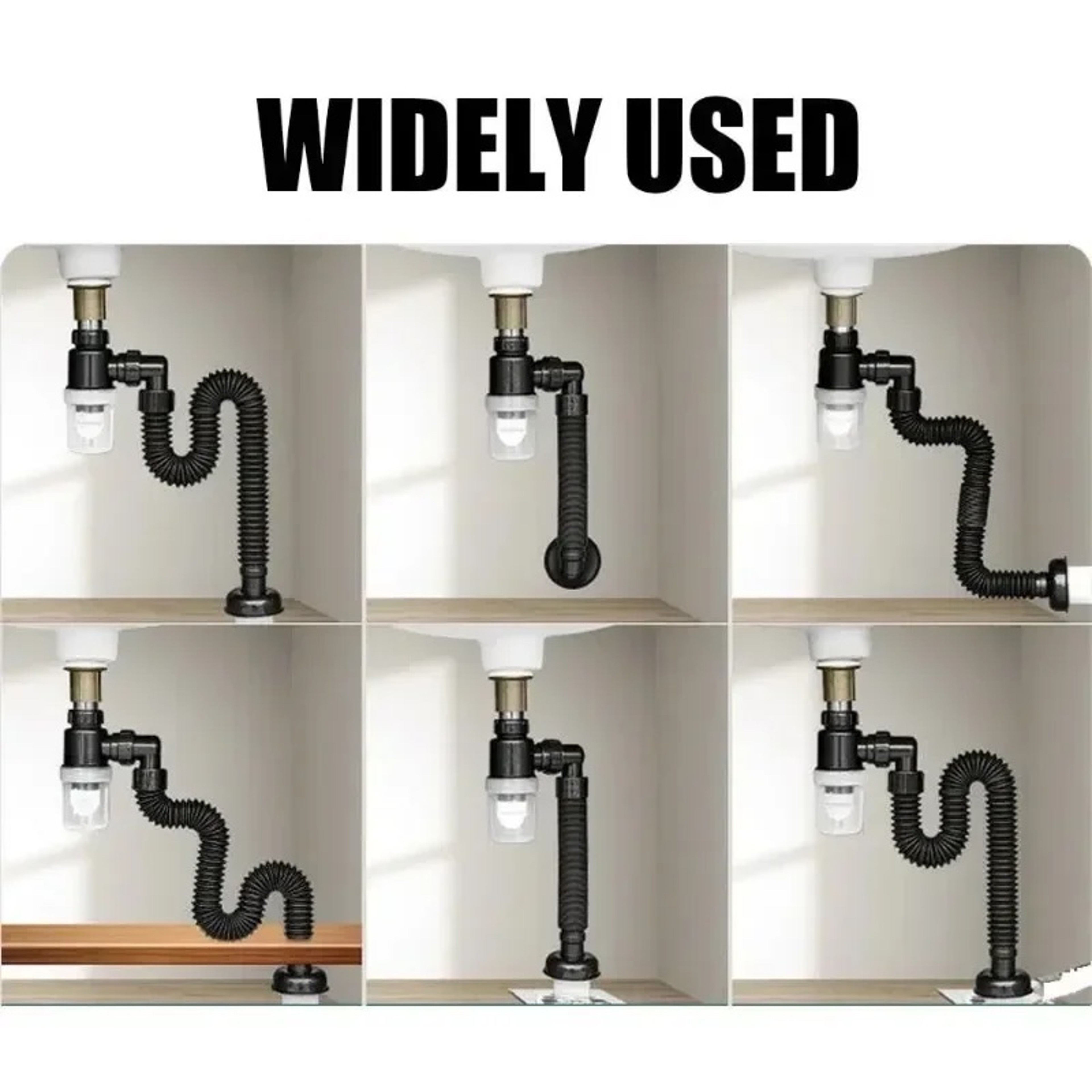 3 Inch Flexible P-Trap Sink Drain Pipe with Deodorizing Filter and Anti-Clog Design – view 6