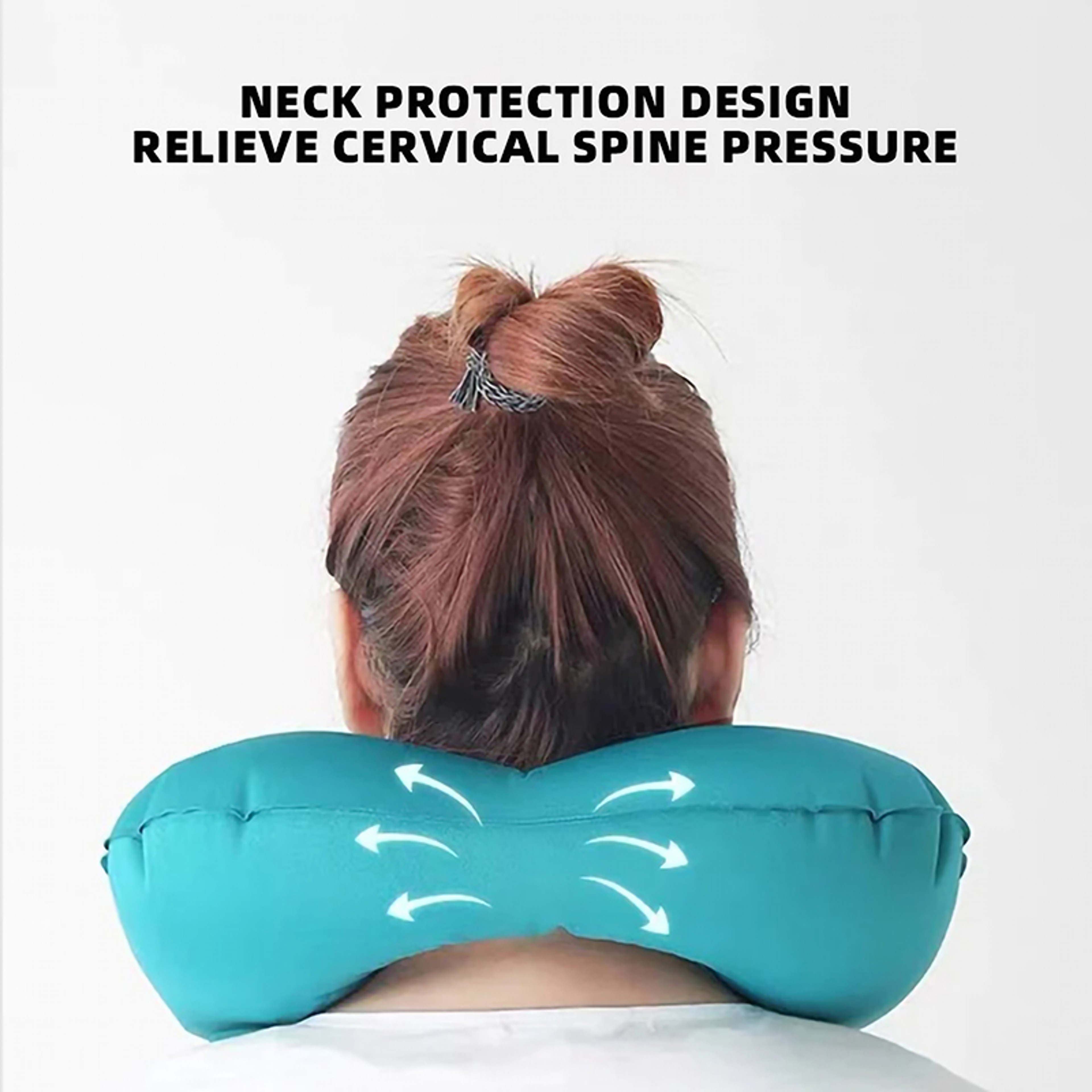 Inflatable Travel Neck Pillow with U-Shaped Support and Compact Storage – view 4