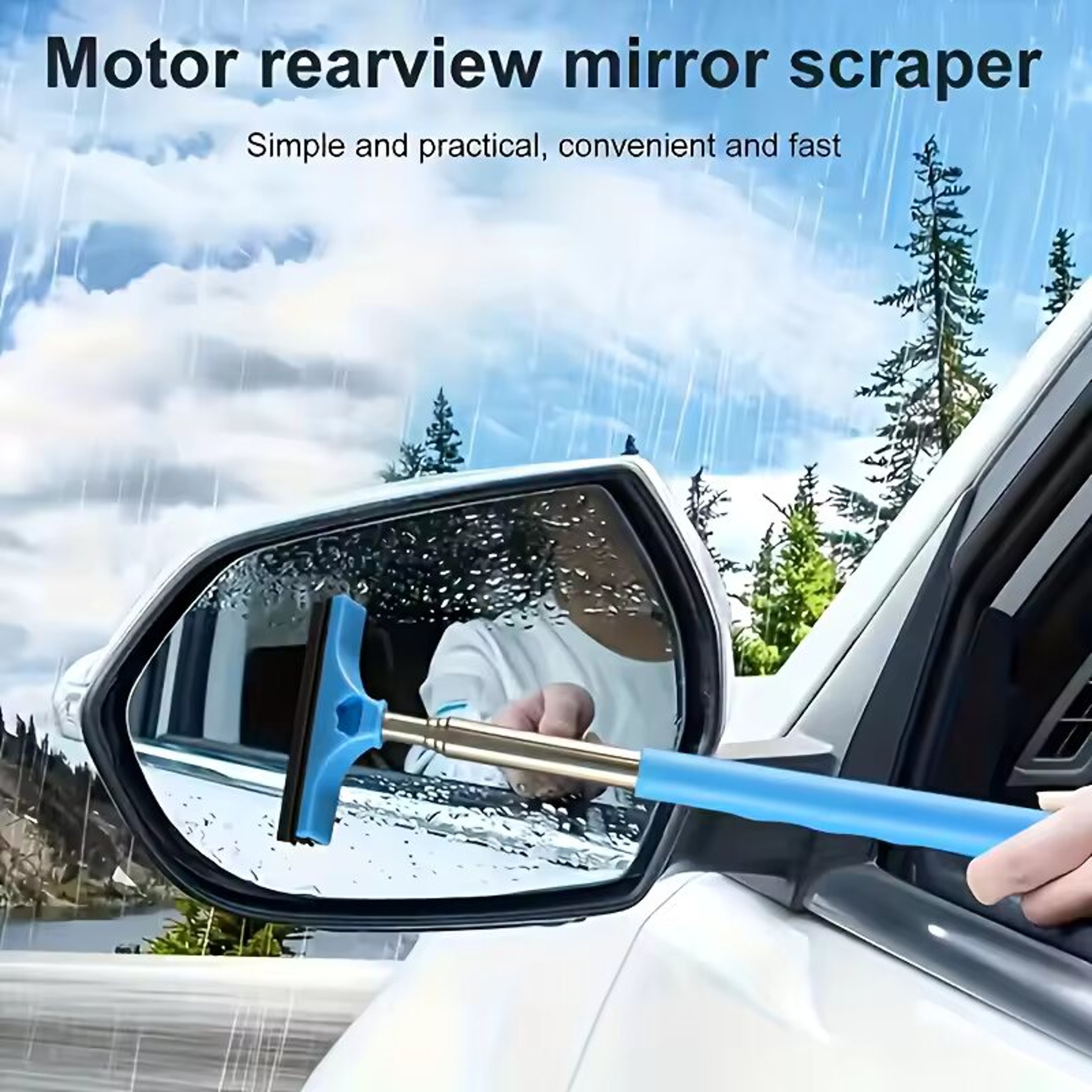 Portable Retractable Car Rearview Mirror Wiper With Stainless Steel Design 2