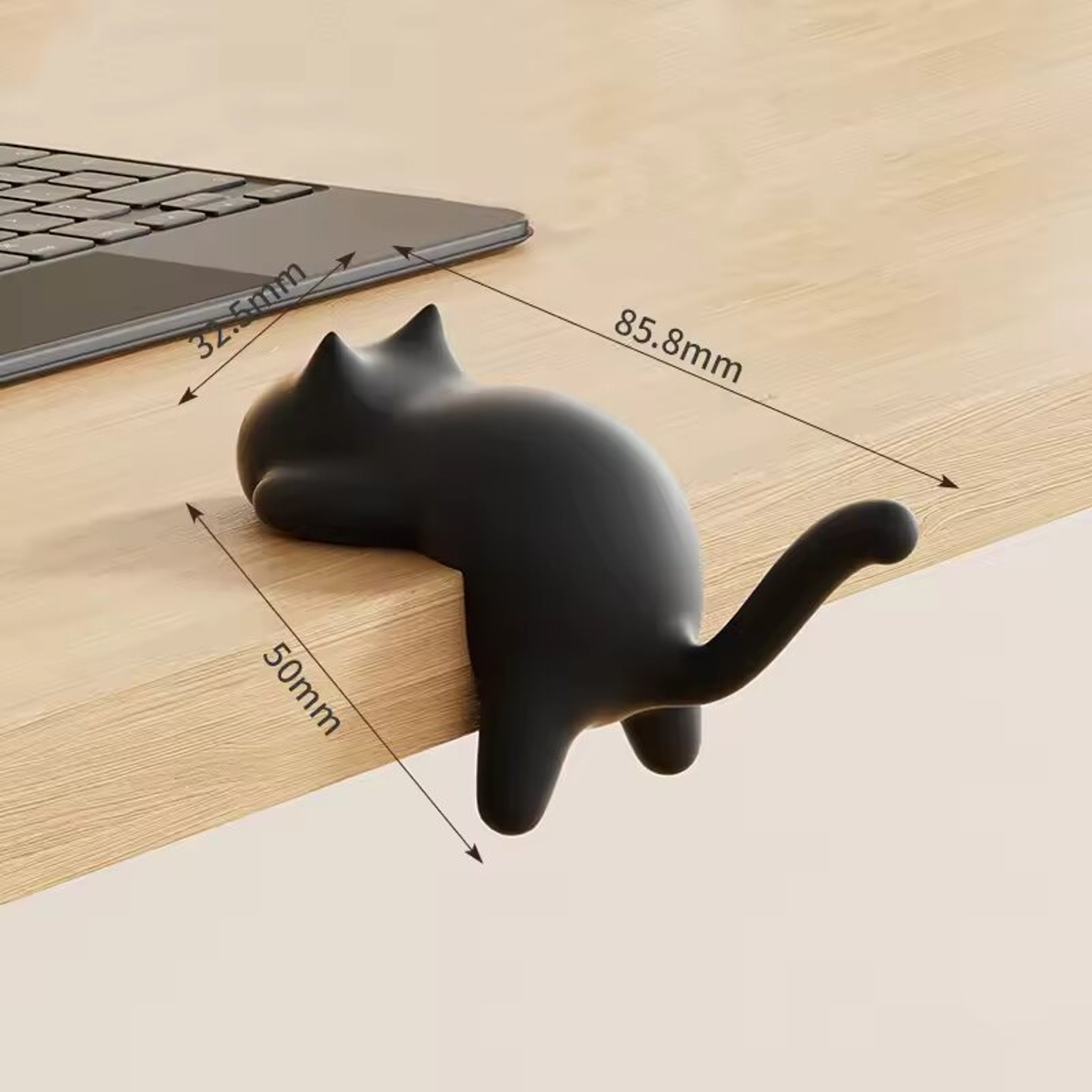 Cute Cat-Shaped Desk Hooks for Keys Bags and Table Edge Organization – view 10