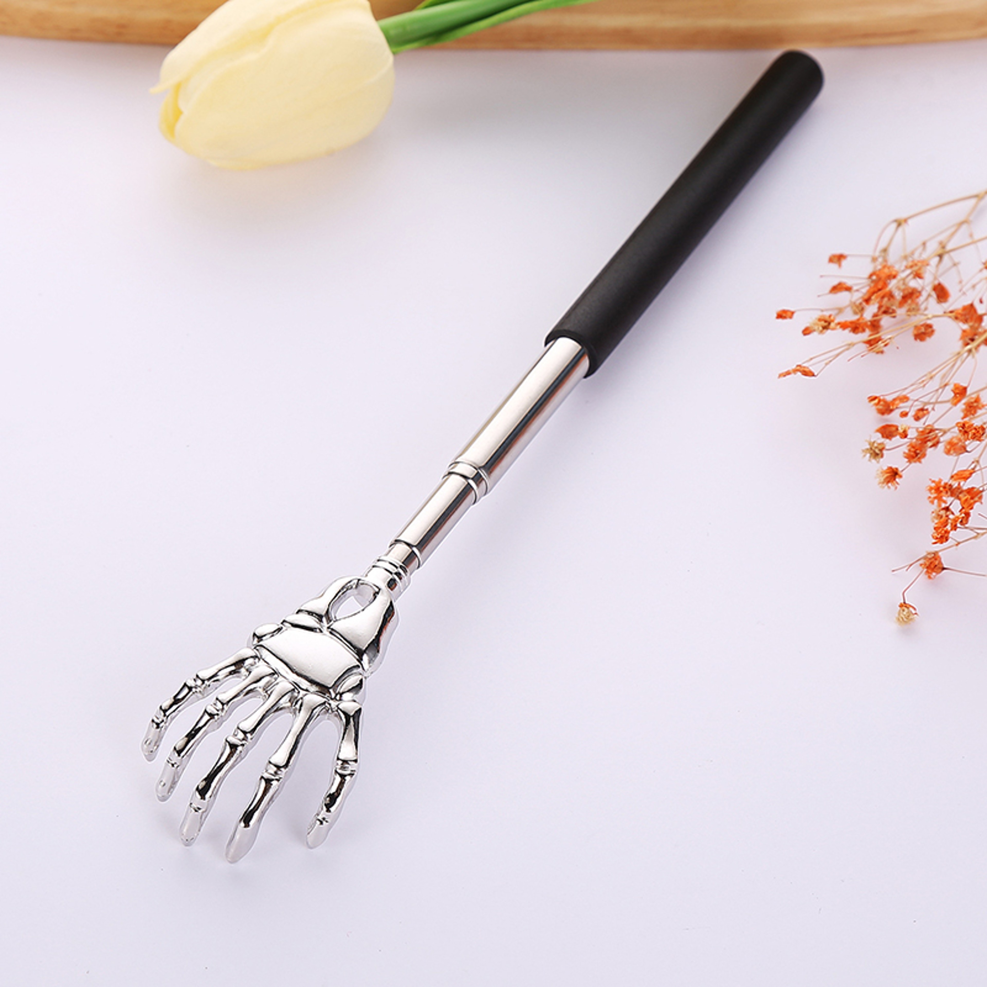 Telescopic Stainless Steel Back Scratcher  Extendable Ghost Hand Itch Scratcher 9