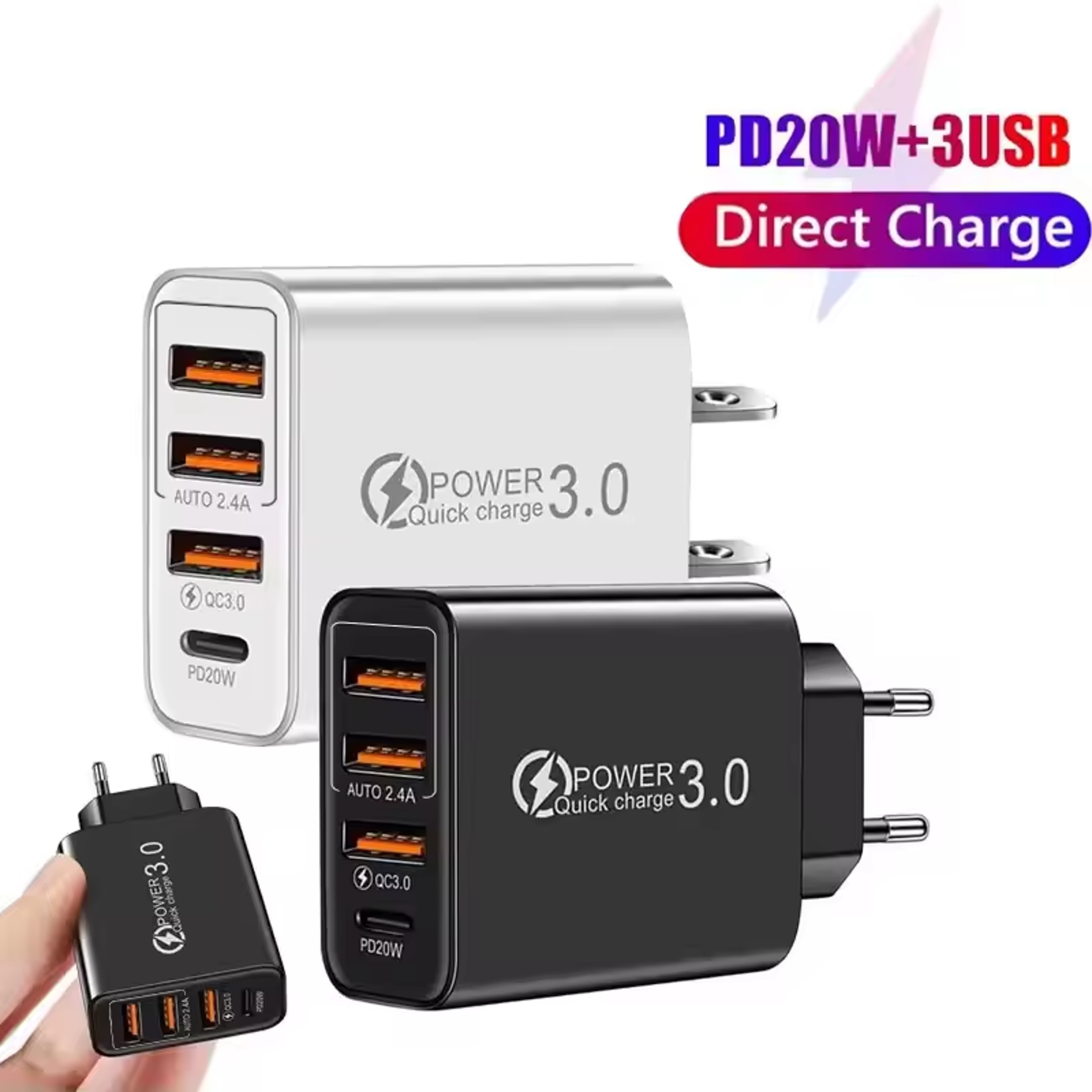 60W USBC Fast Charging Wall Charger With USBA Port And PD Support 2