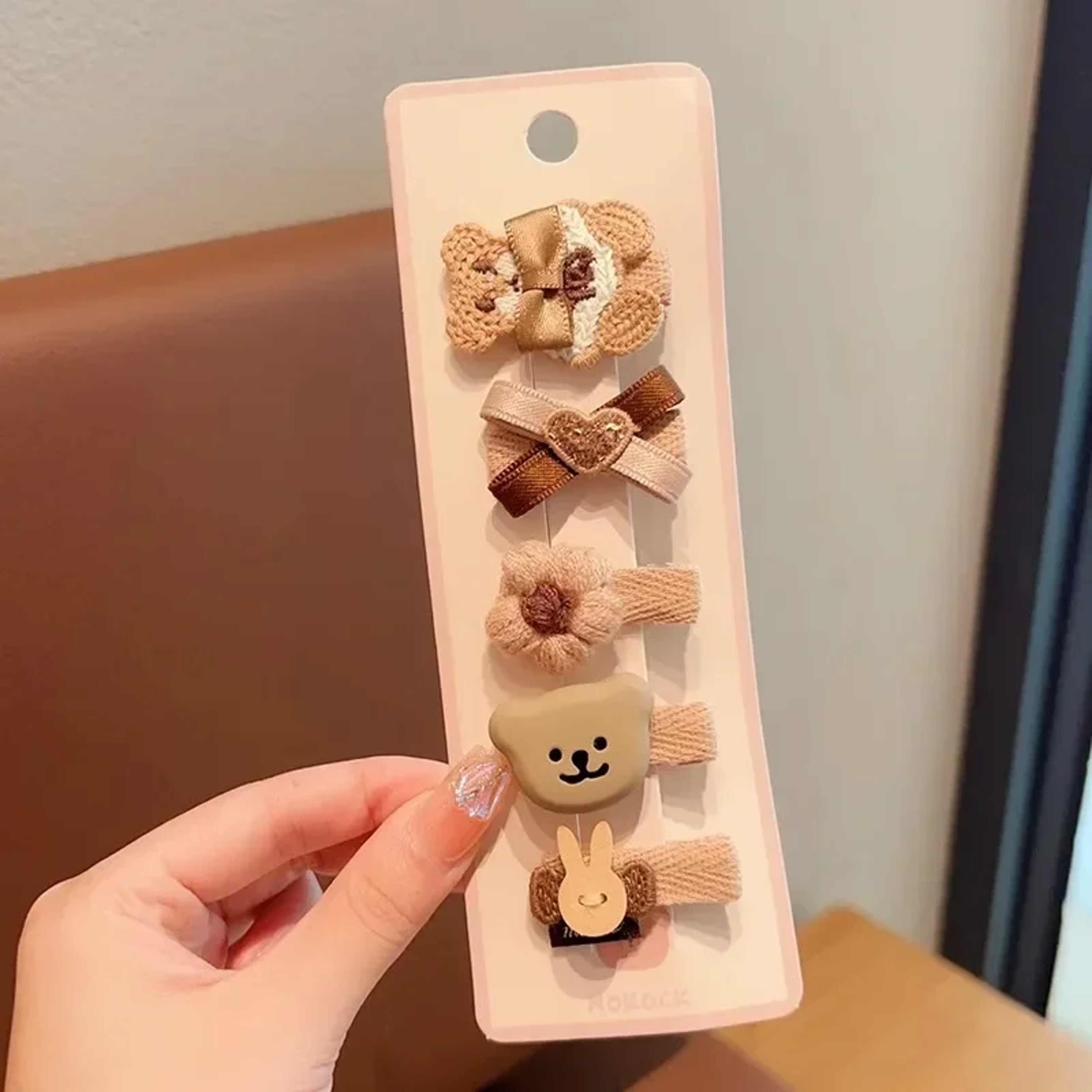 5-Piece Baby Girl Hair Clips Set – Cute Cartoon Bear Bow Hairpins for Toddlers – view 13