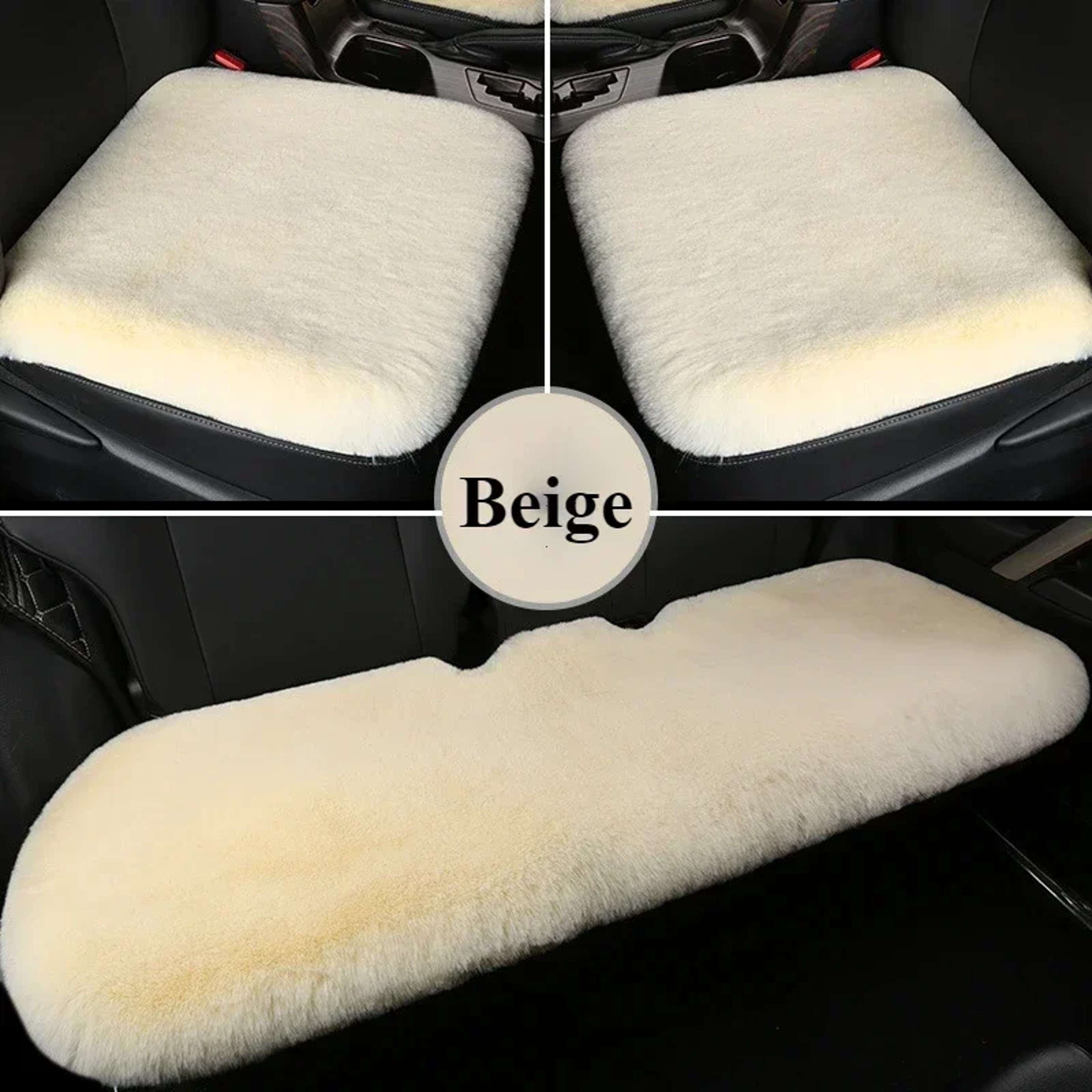 Plush Car Seat Cushion  Thickened Faux Fur Winter Seat Pad With Foam Filling 1
