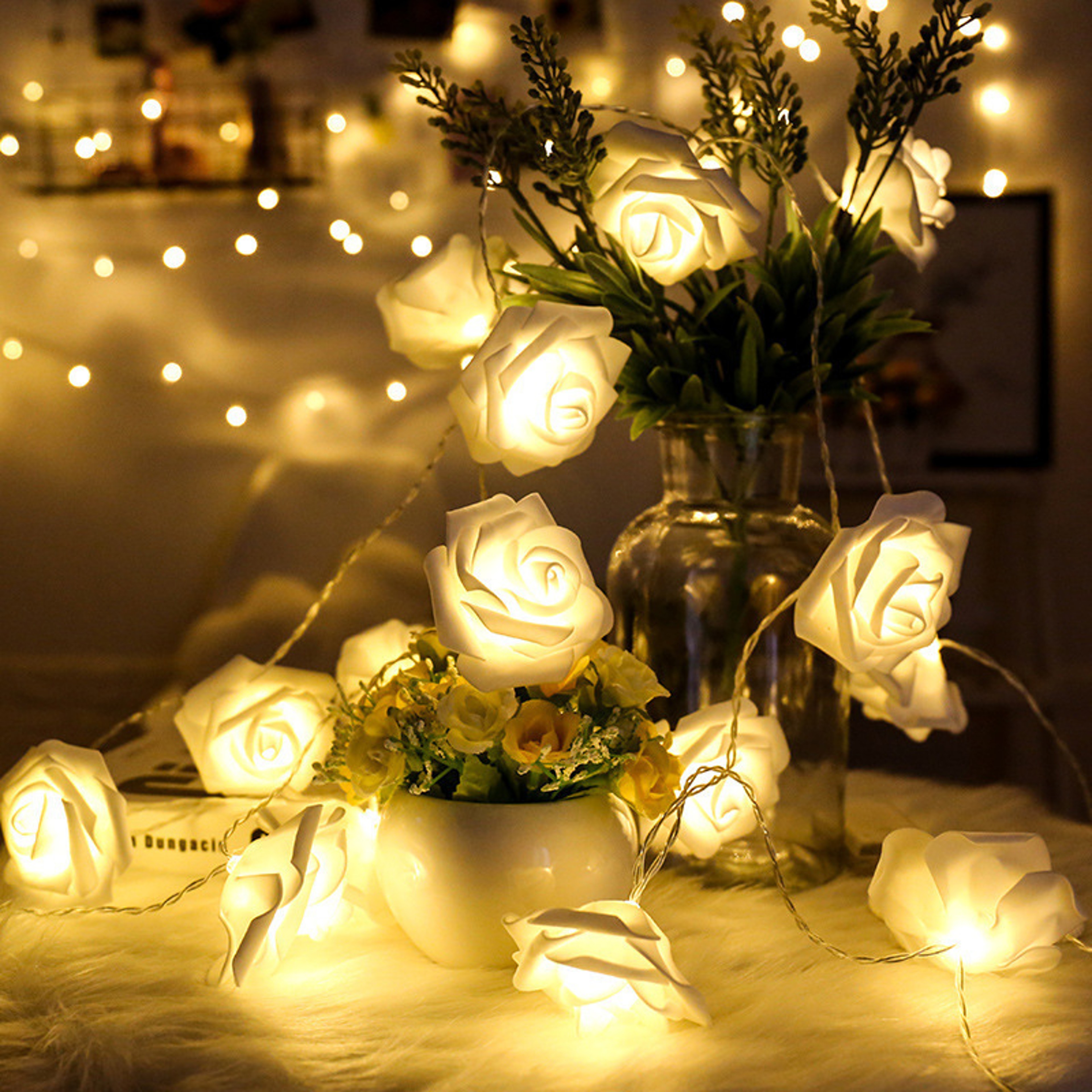 Rose LED String Lights  10 Flower Lights For Wedding And Valentines Day Decor 6