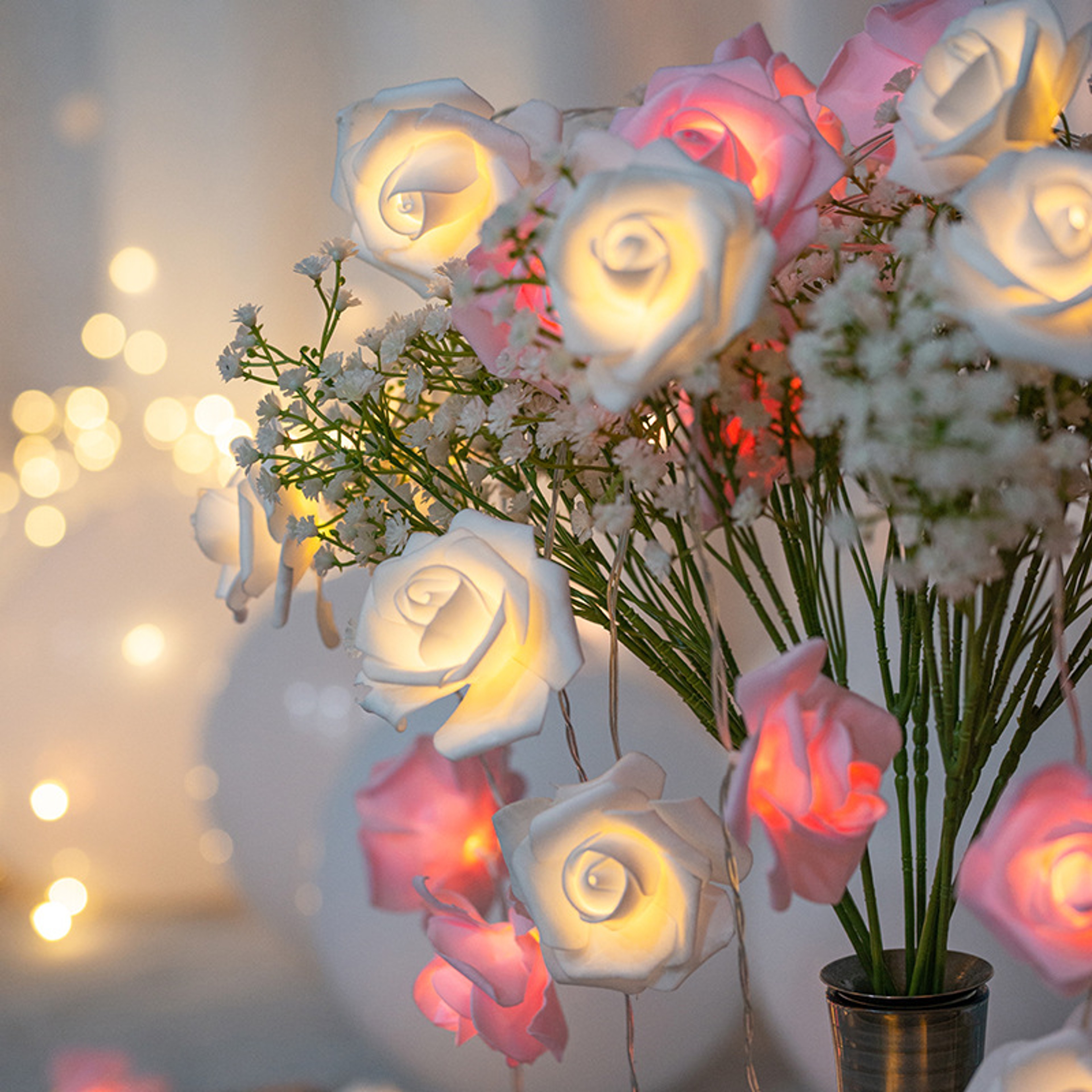 Rose LED String Lights  10 Flower Lights For Wedding And Valentines Day Decor 7