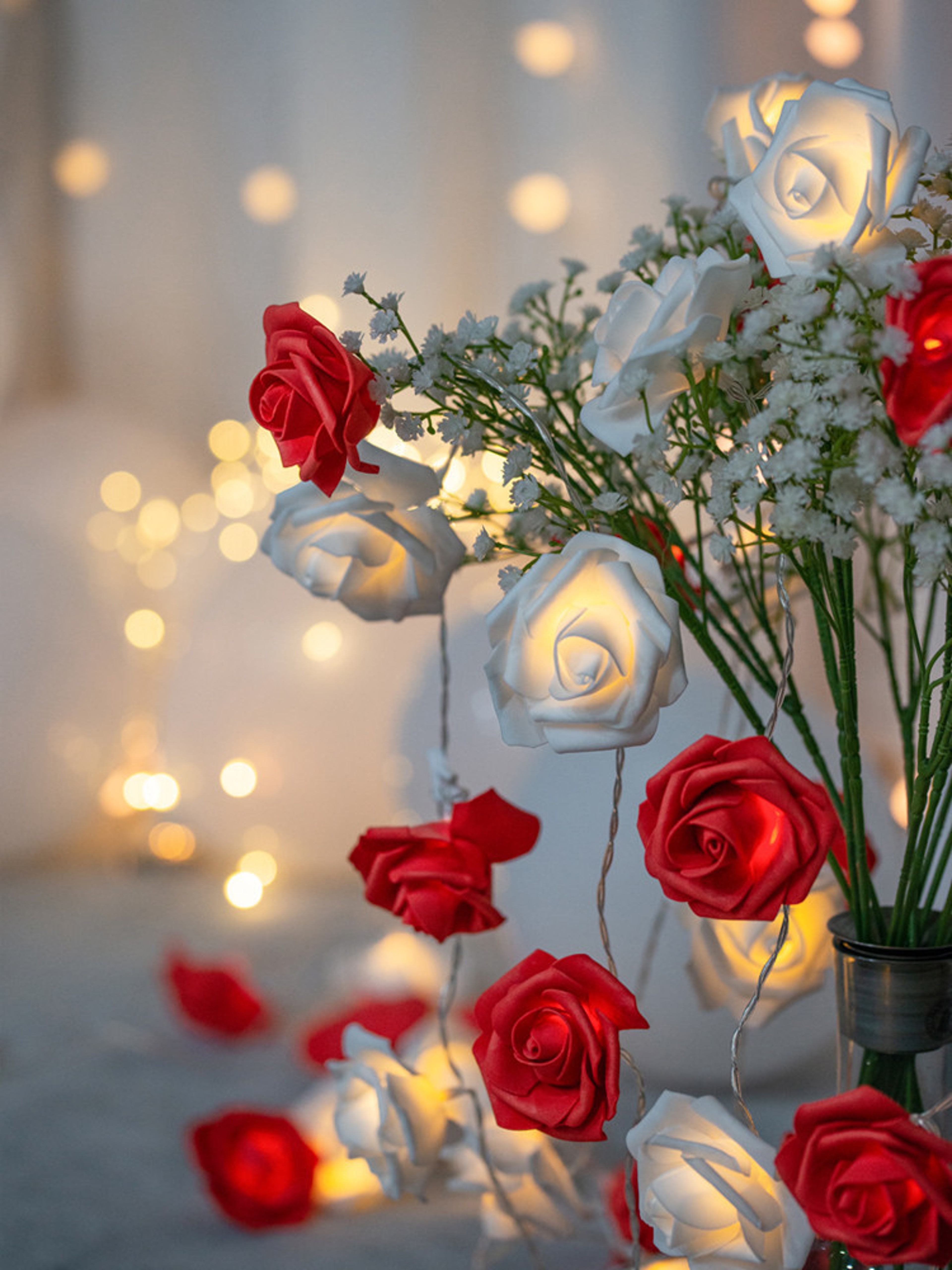 Rose LED String Lights  10 Flower Lights For Wedding And Valentines Day Decor 8