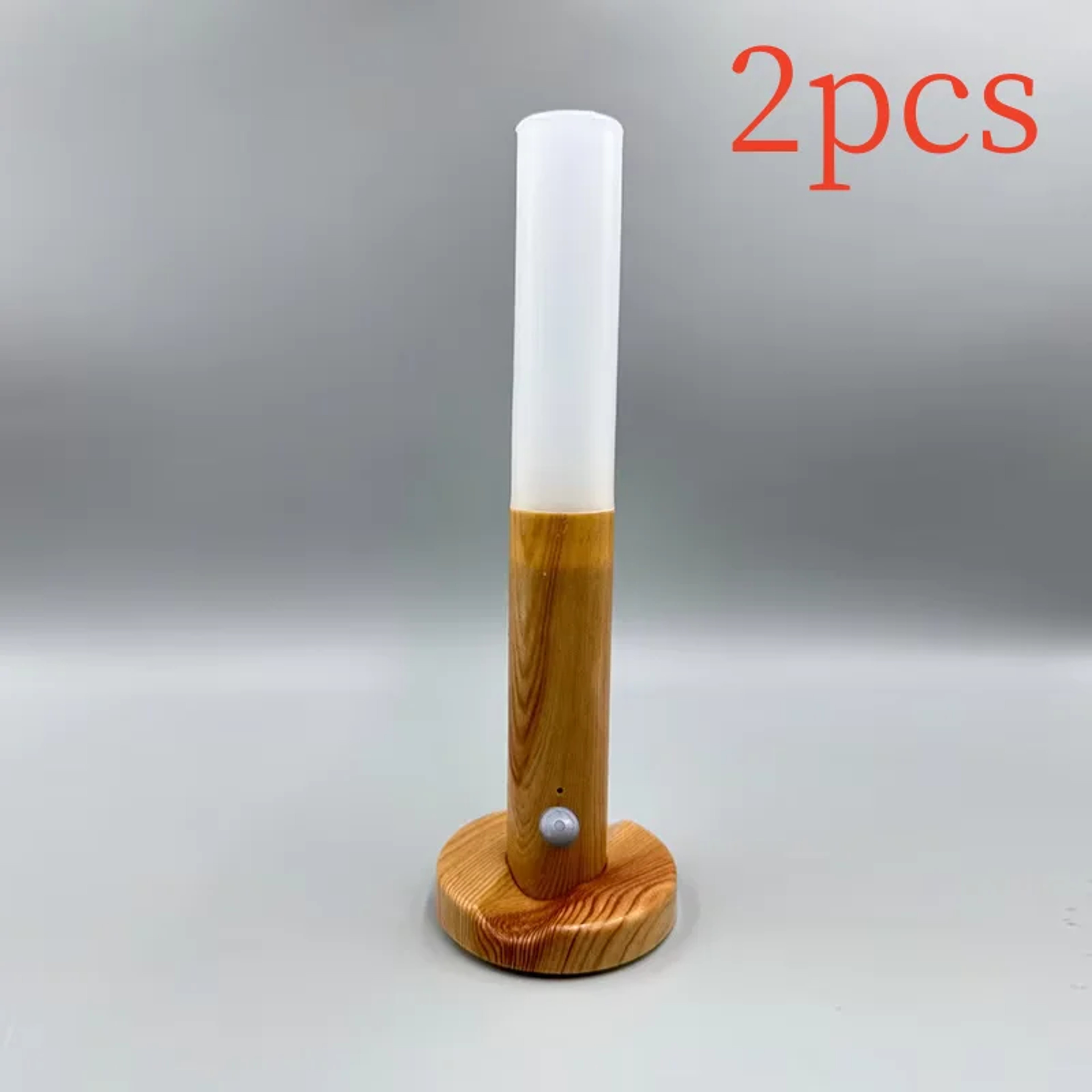 LED Motion Sensor Night Light  Rechargeable Dimmable Wooden Wall Lamp 8