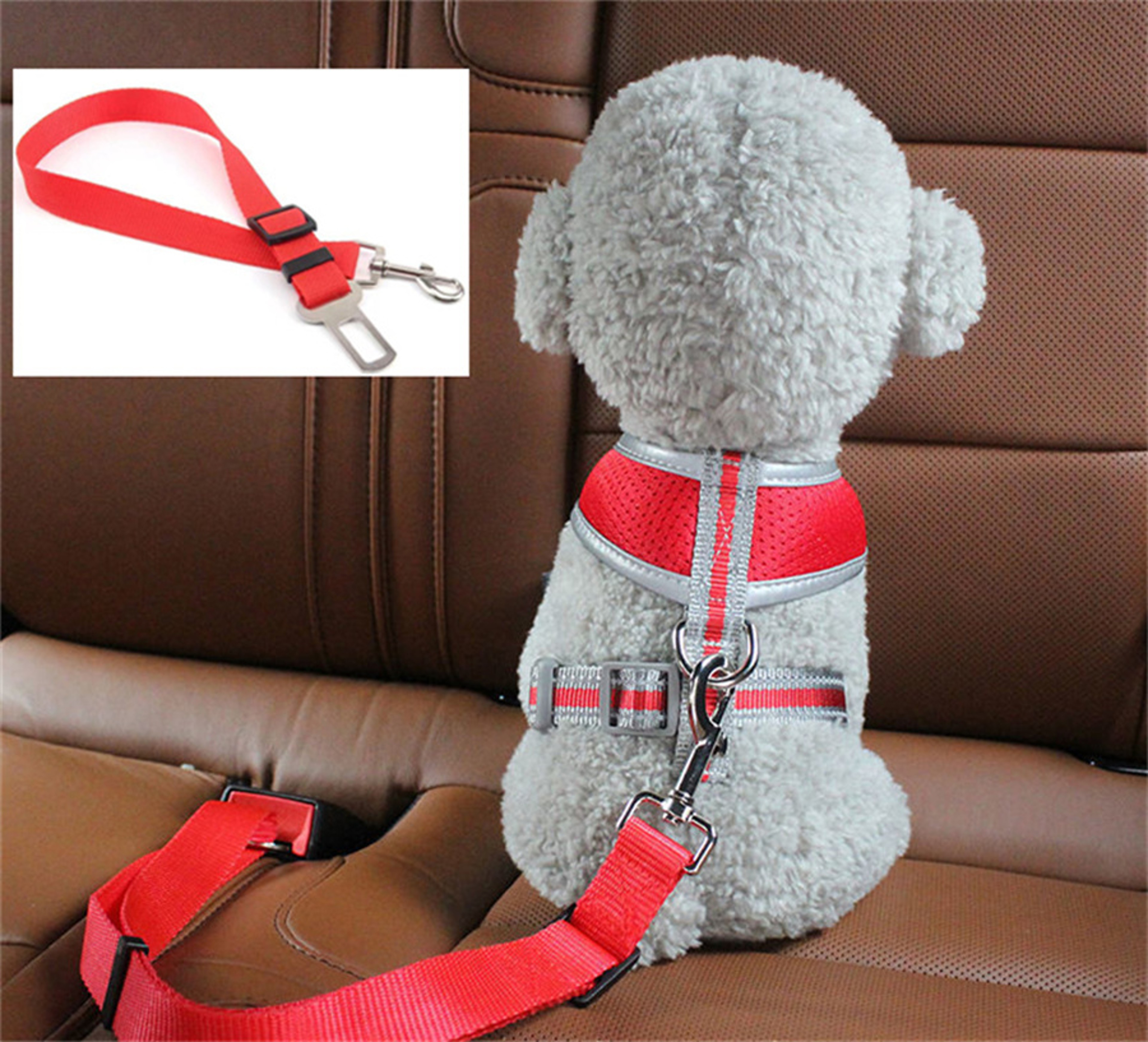 Adjustable Pet Car Seat Belt  Nylon Safety Restraint With Quick Release Buckle For Dogs And Cats 1