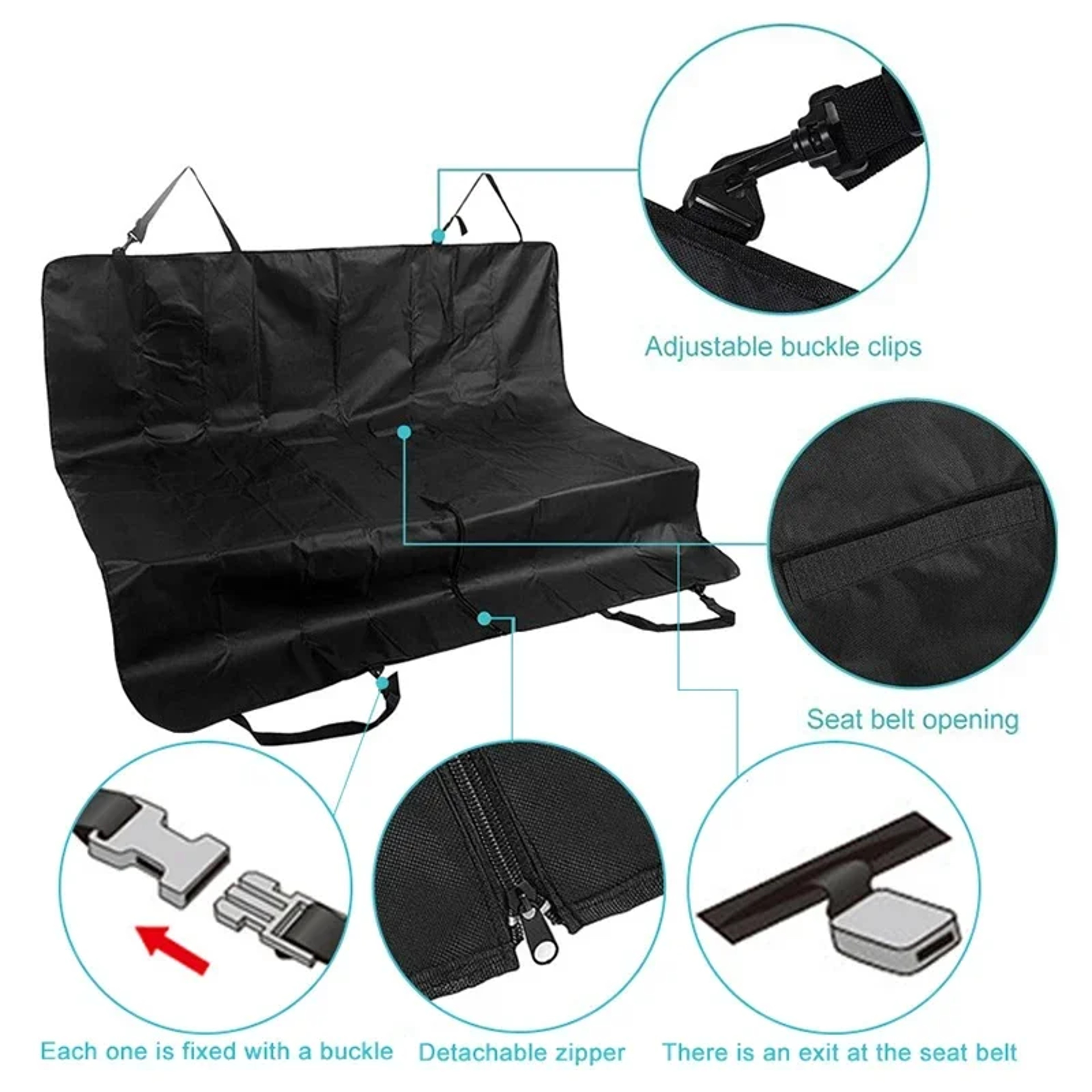 Waterproof Dog Car Seat Cover  Durable Oxford Cloth Rear Seat Protector For Cars And SUVs 6