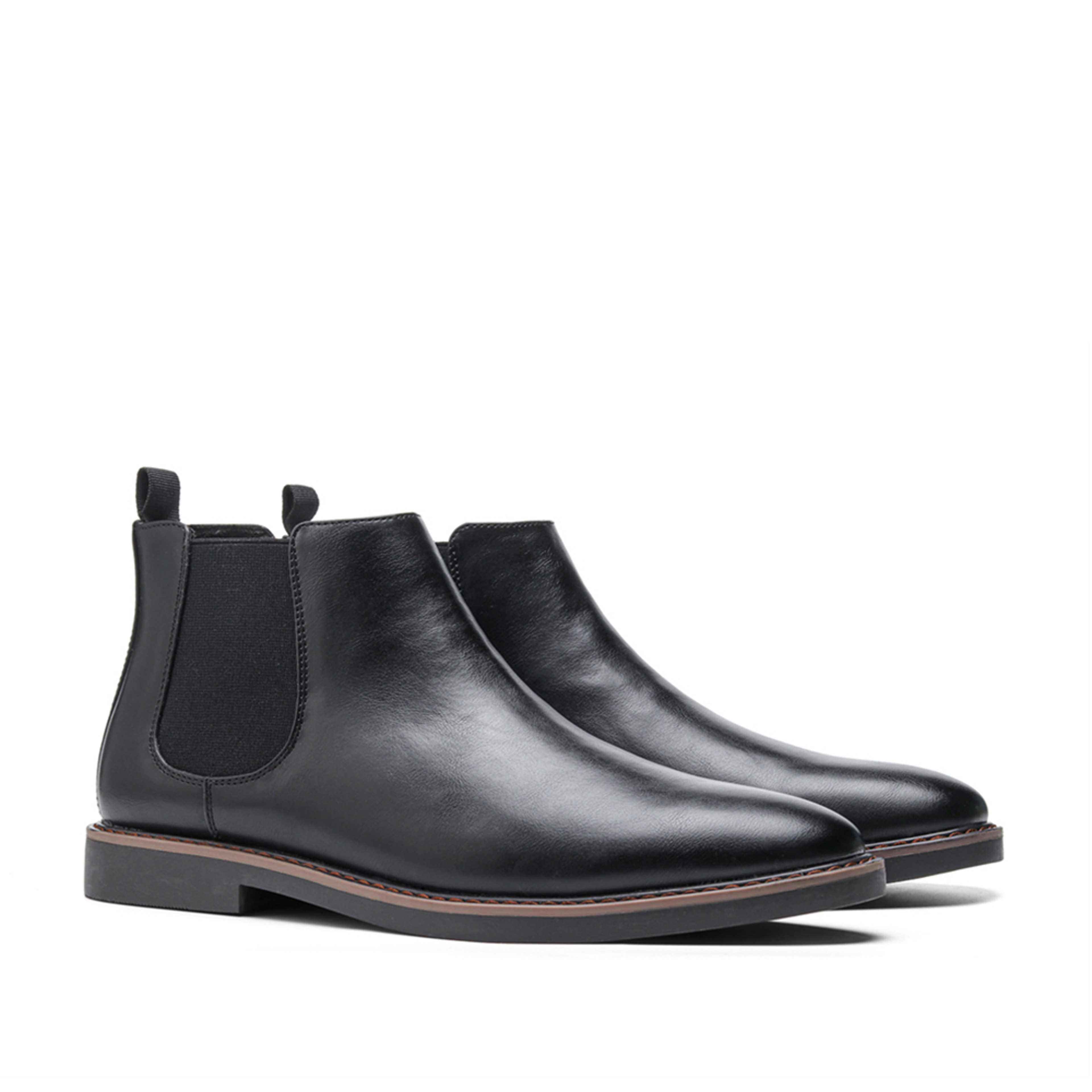 Mens Chelsea Boots  Retro British Style Square Toe SlipOn Ankle Boots 0