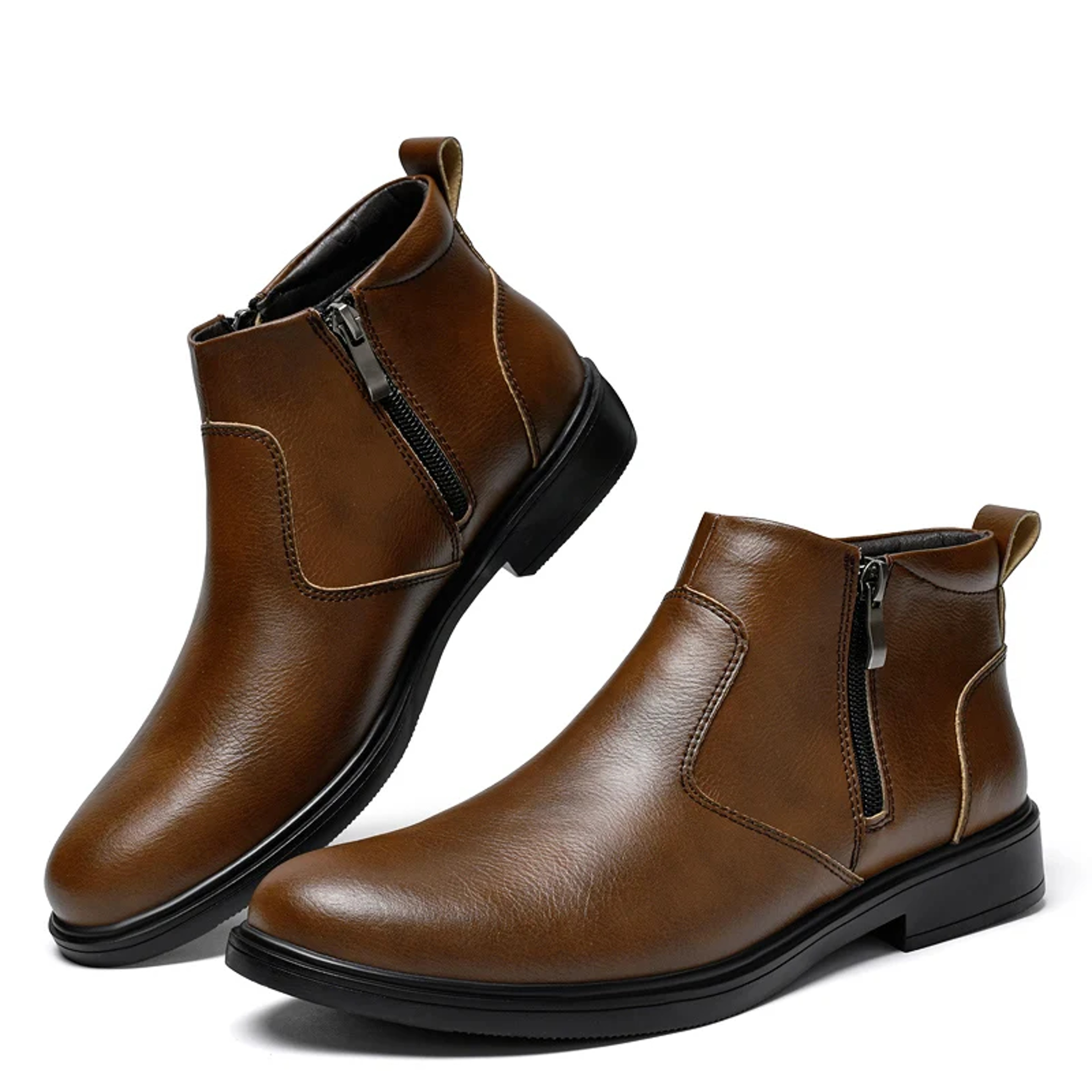 Mens Genuine Leather Brogue Ankle Boots With Plush Lining And LaceUp Closure 4