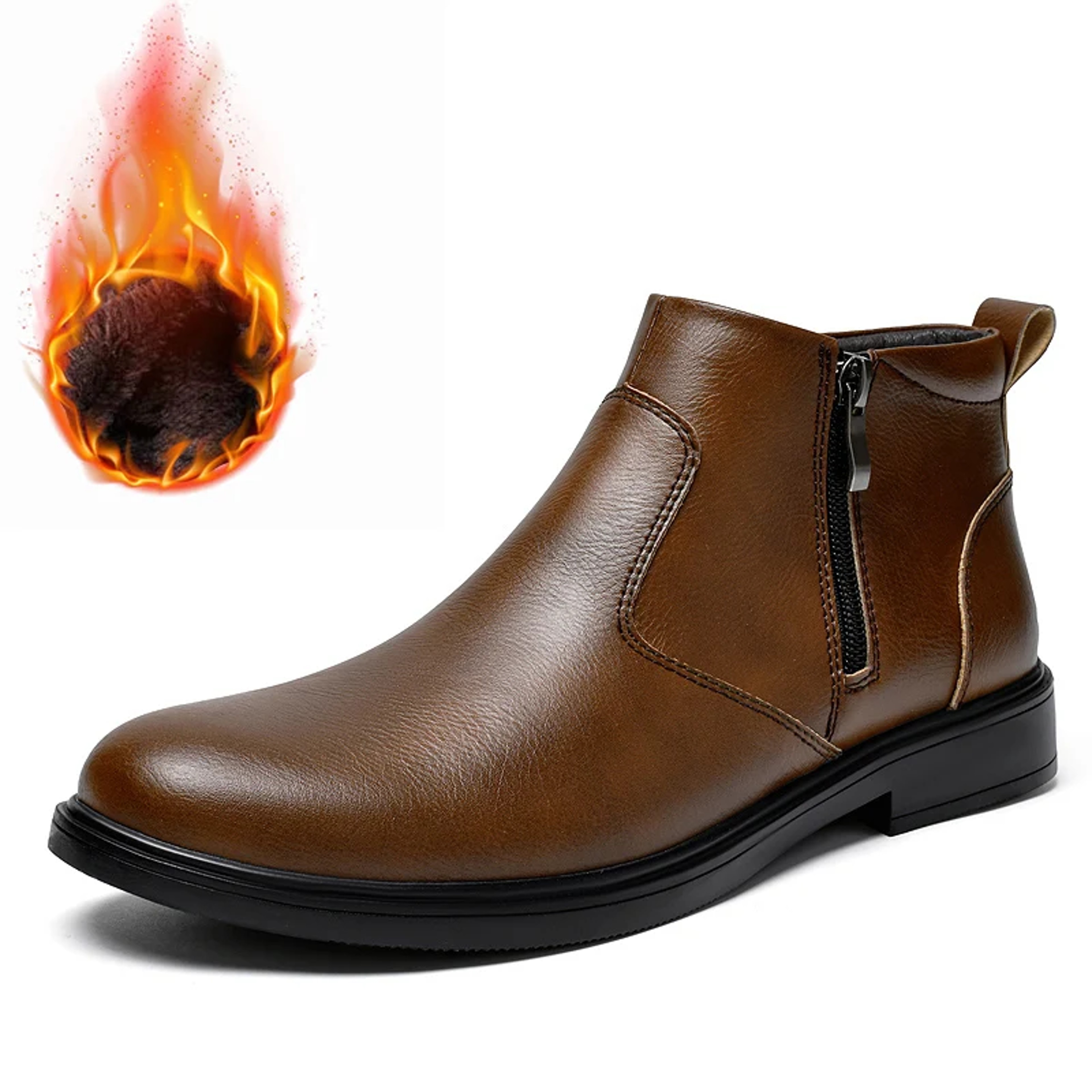 Mens Genuine Leather Brogue Ankle Boots With Plush Lining And LaceUp Closure 7