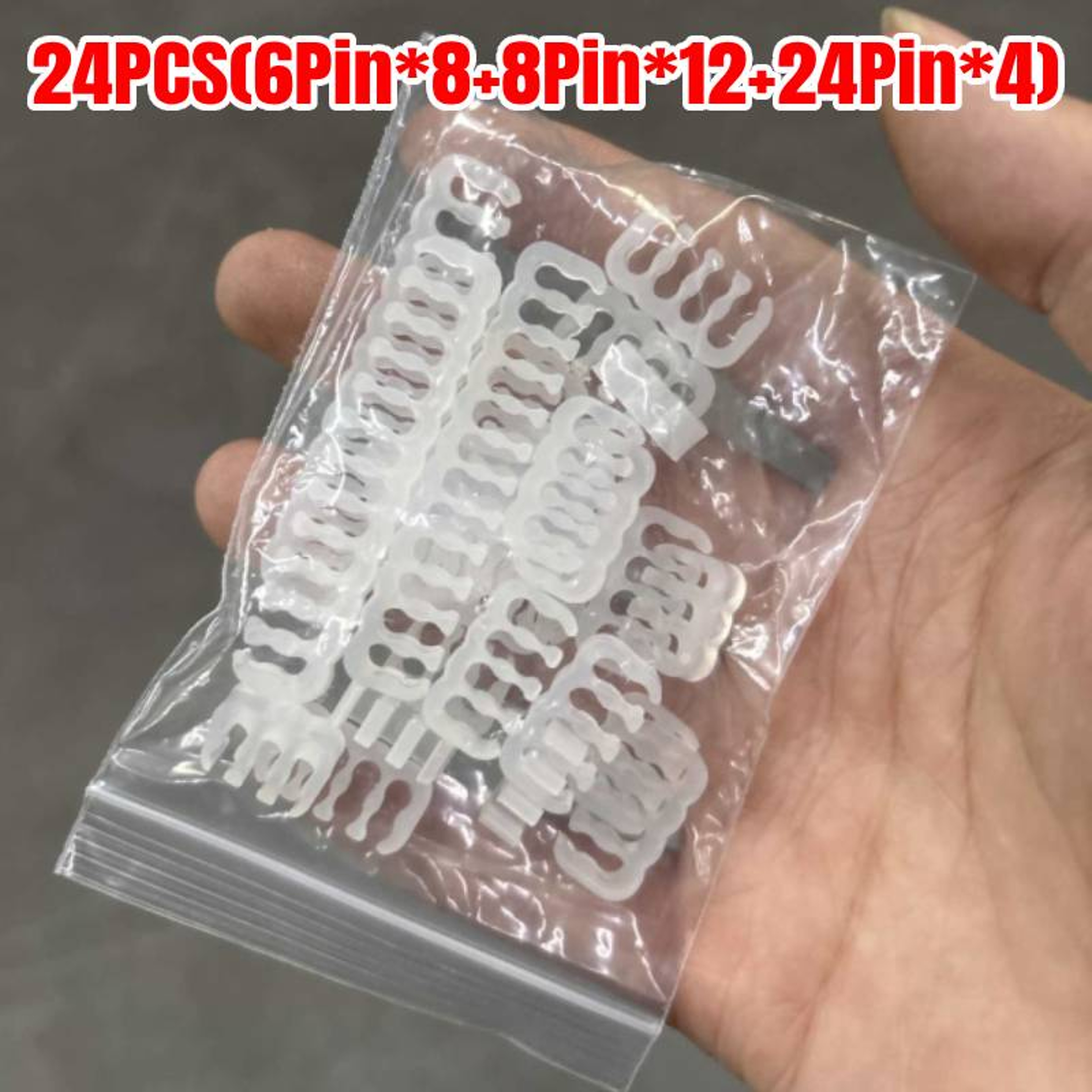 24Piece PC Cable Comb Clips Set  Sleeved Cable Organizer For ATX And CPU Wires 9