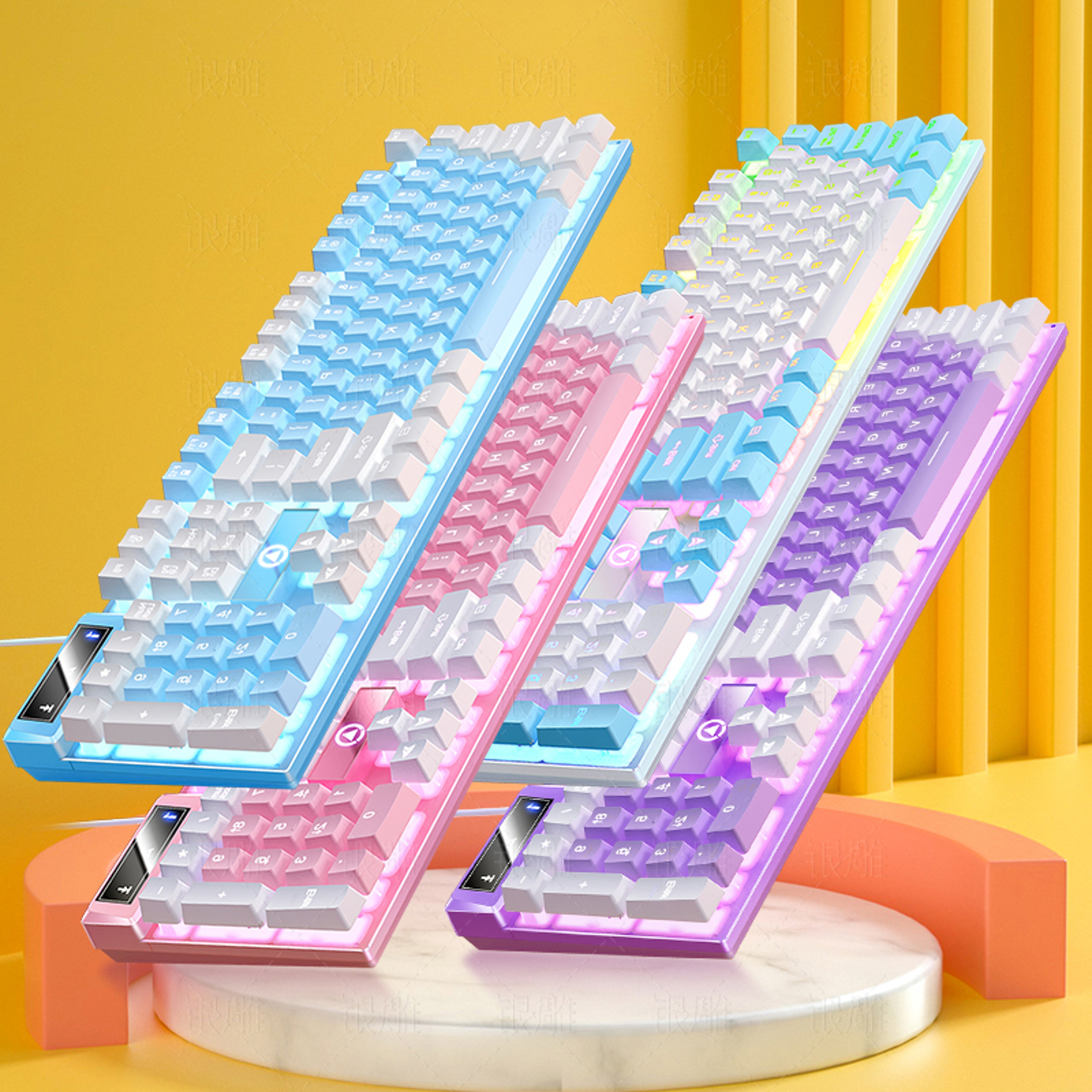 Wired Gaming Keyboard with 104 Keys and Backlit USB Membrane Design – view 1